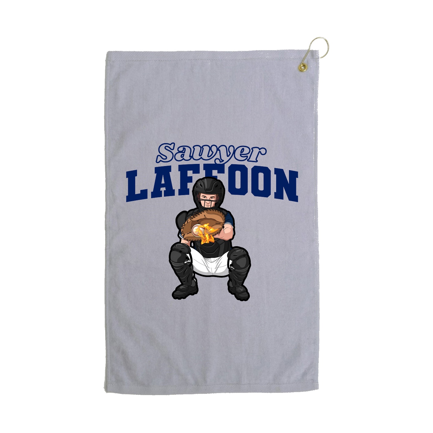 Golf Towel — Name Arch in Grey