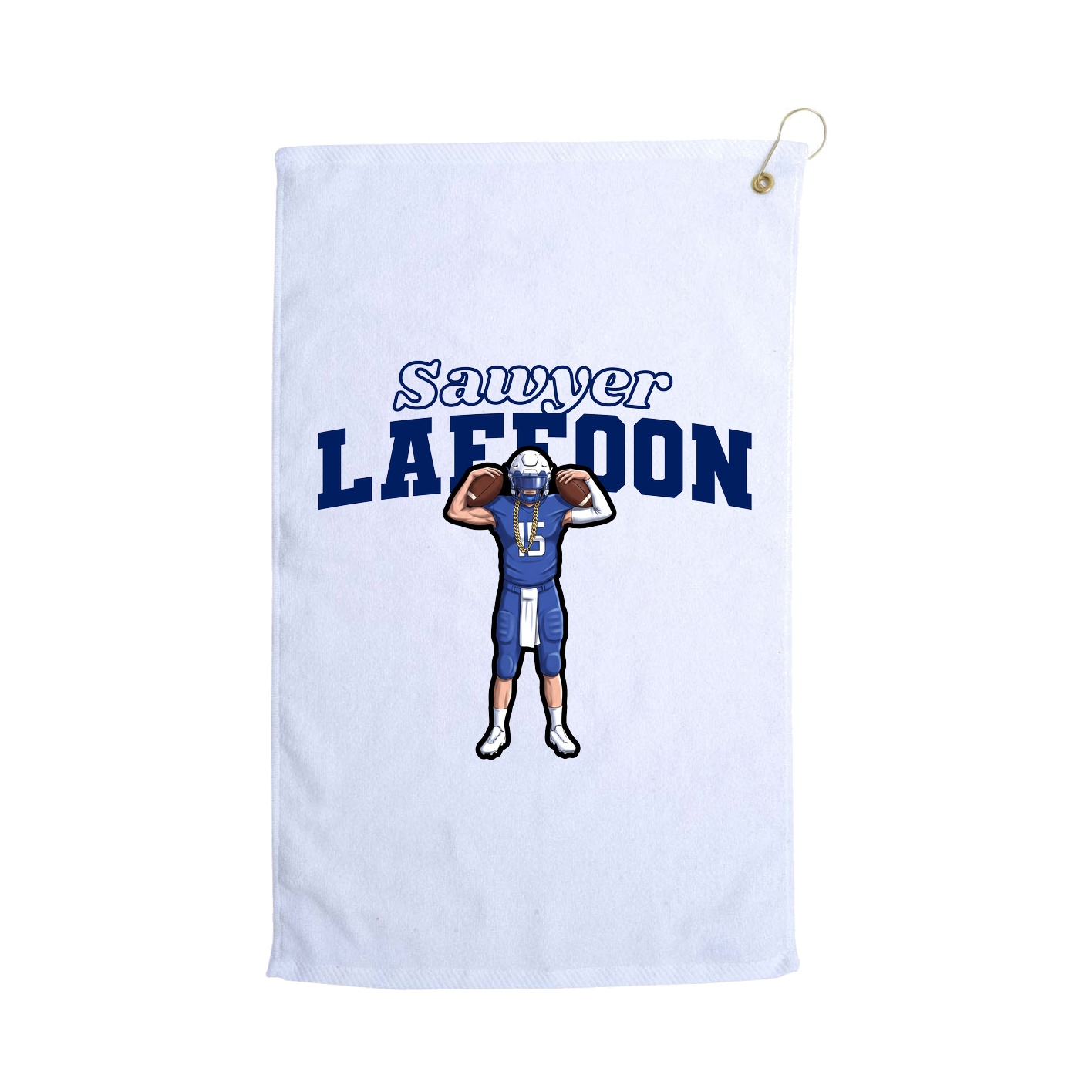 Golf Towel — Name Arch in White
