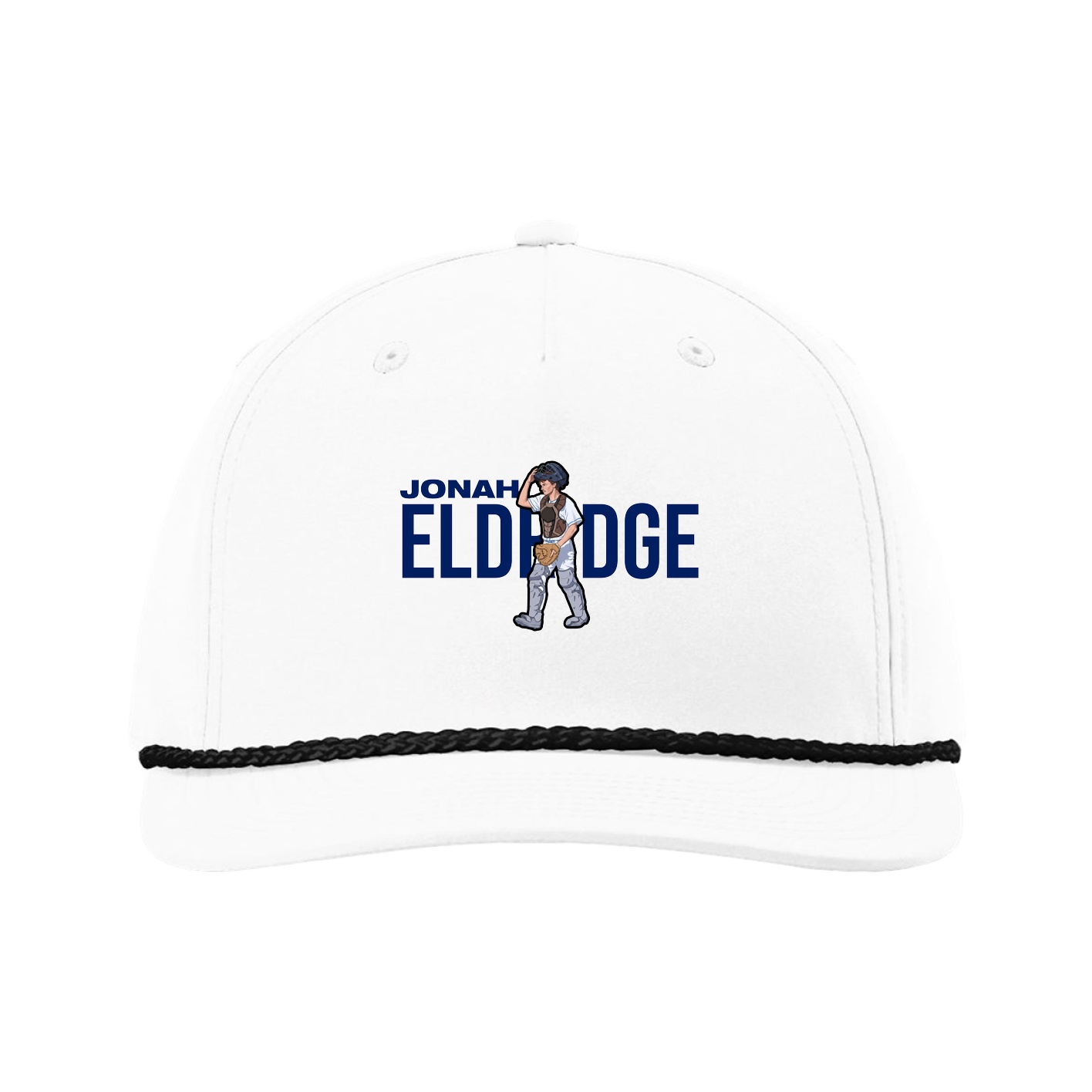 Five-Panel Classic Rope Cap — Player Name in White