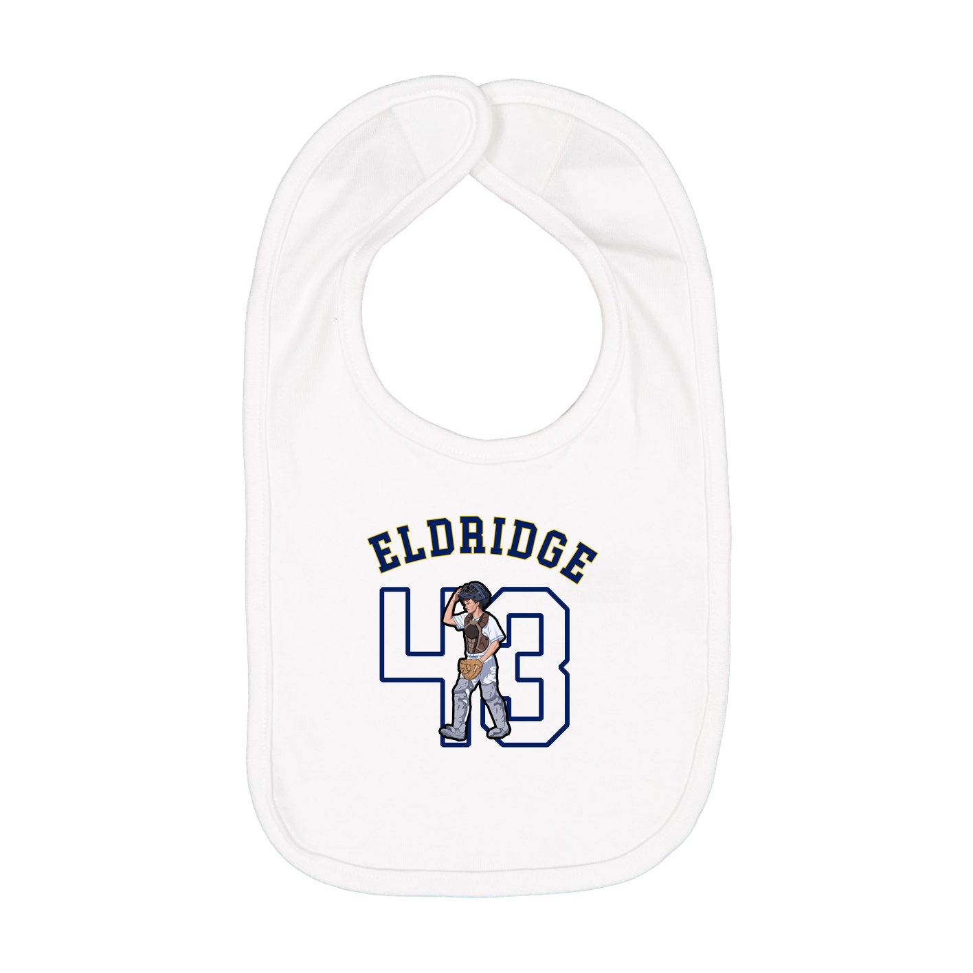 Infant Bib — Shirsey Arch in White