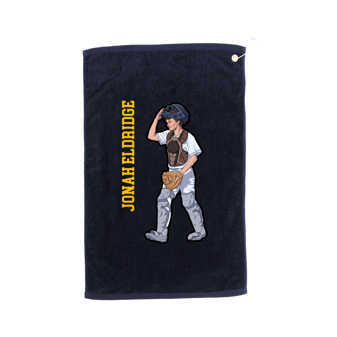 Golf Towel — Name Vertical in Navy