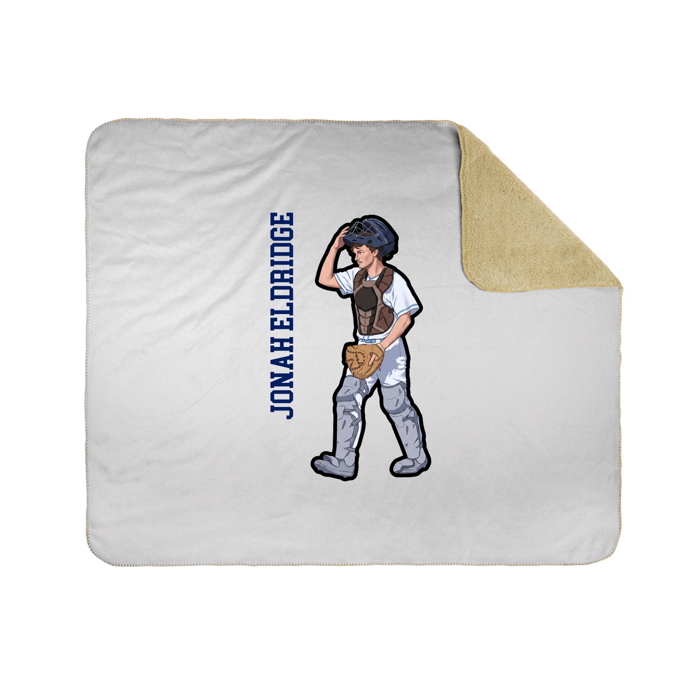 Throw Blanket — Name Vertical in White