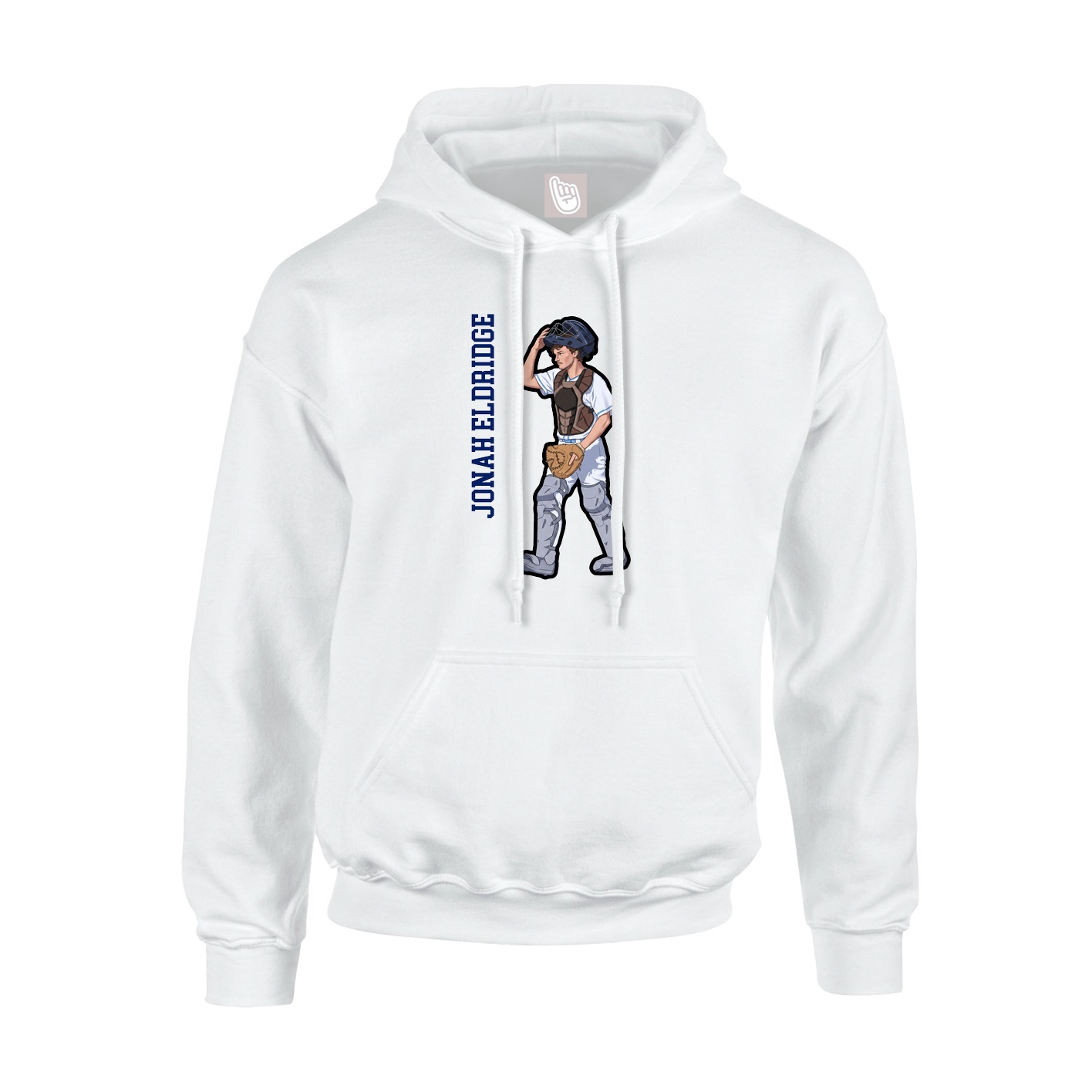 Youth Hoodie — Name Vertical in White