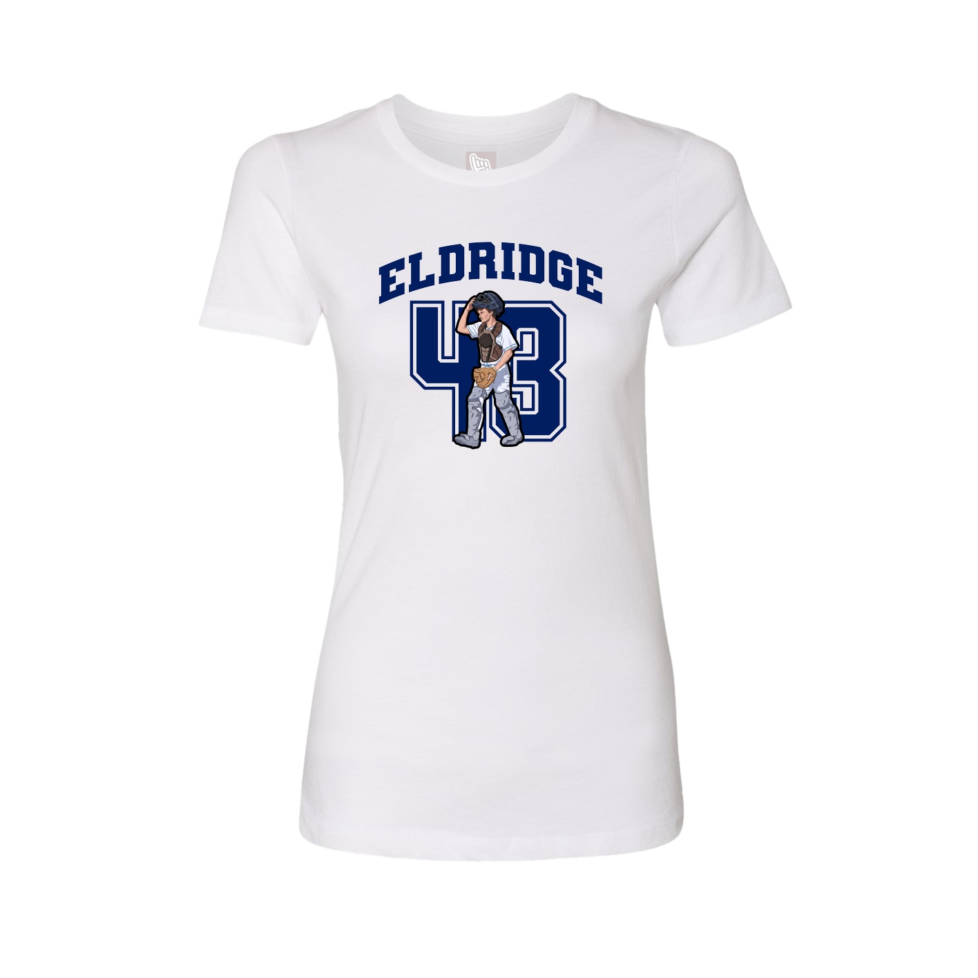 Fitted Women's Tee — Number in White