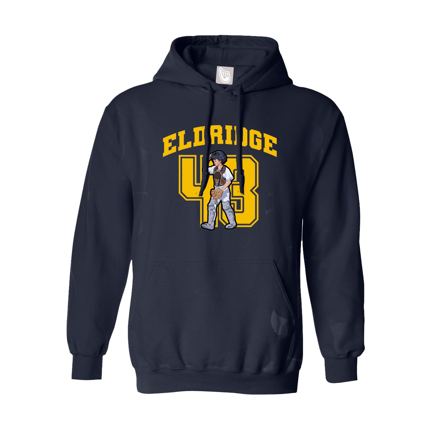 Youth Hoodie — Number in Navy