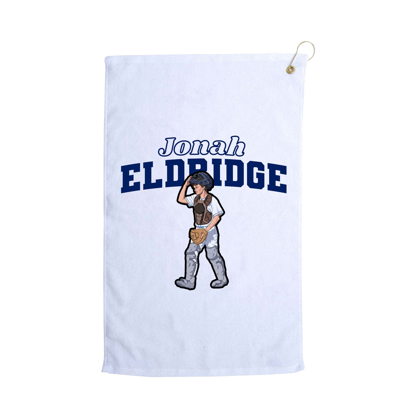 Golf Towel — Name Arch in White
