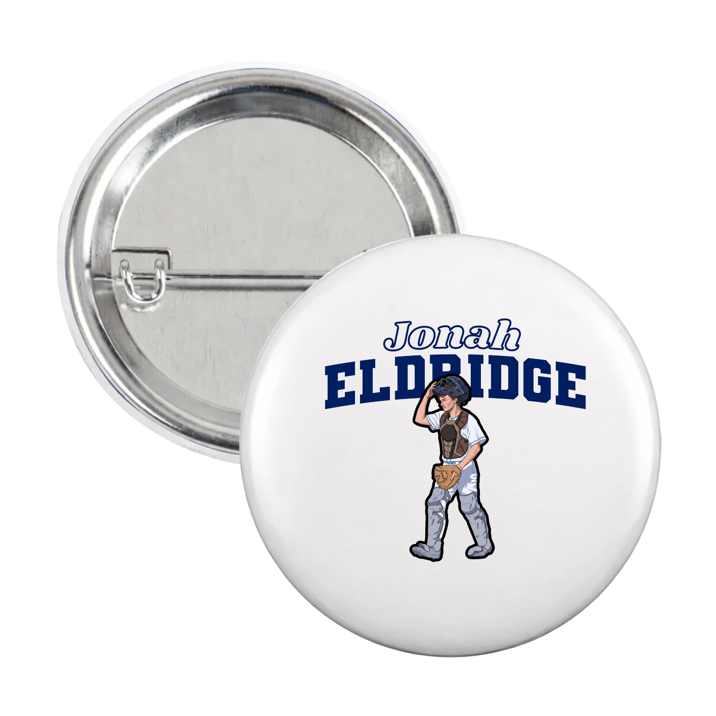 Game Day Button — Name Arch in White