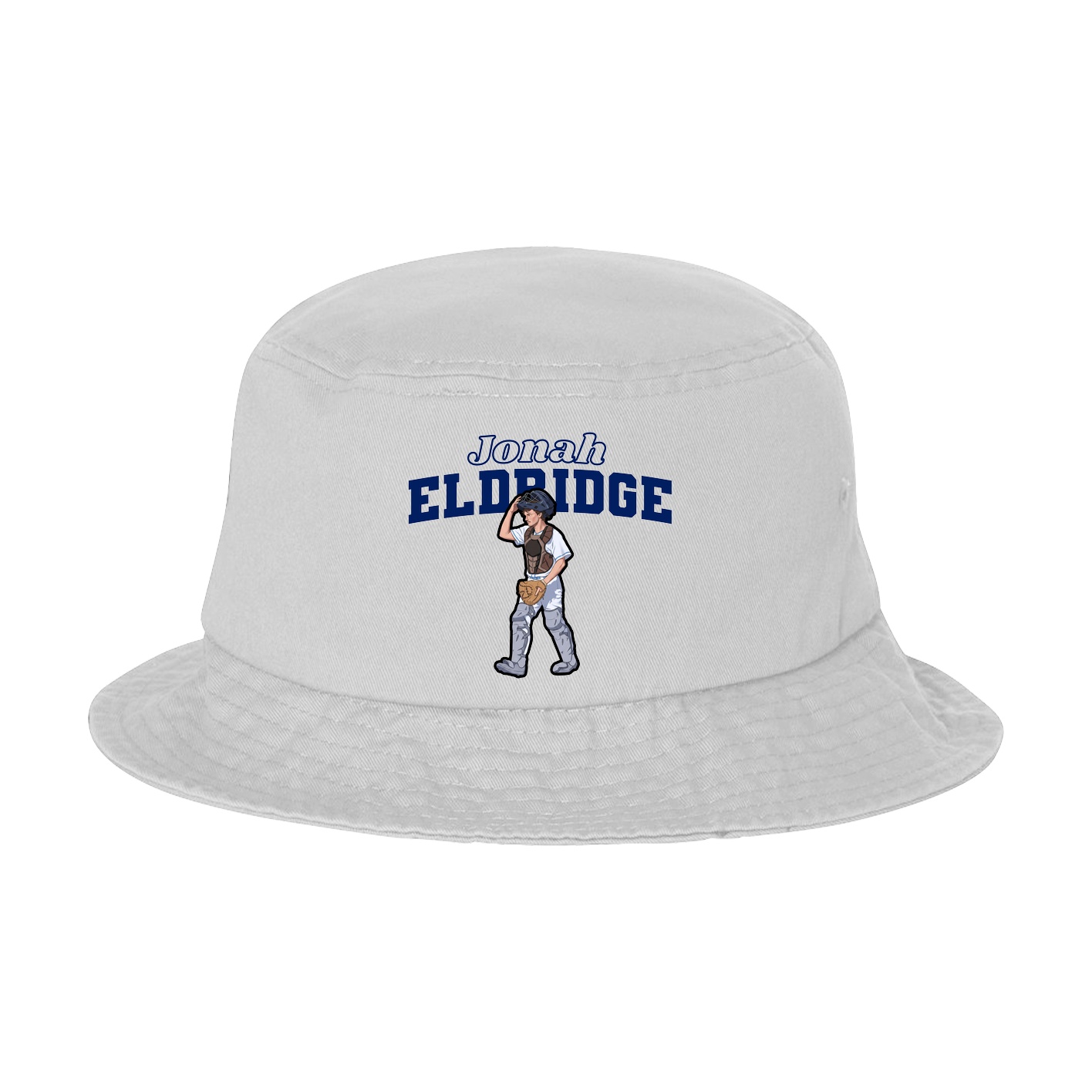 Bucket Cap — Name Arch in White