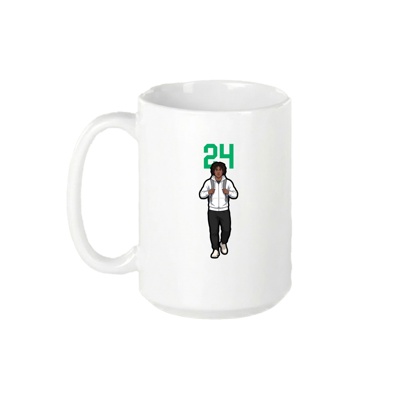 15oz Coffee Mug — Number Top in White