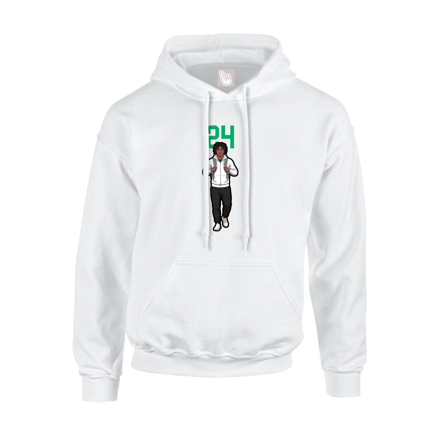Hoodie — Number Top in White