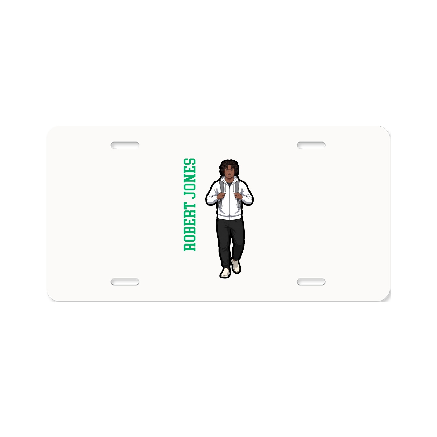 License Plate — Name Vertical in Classic