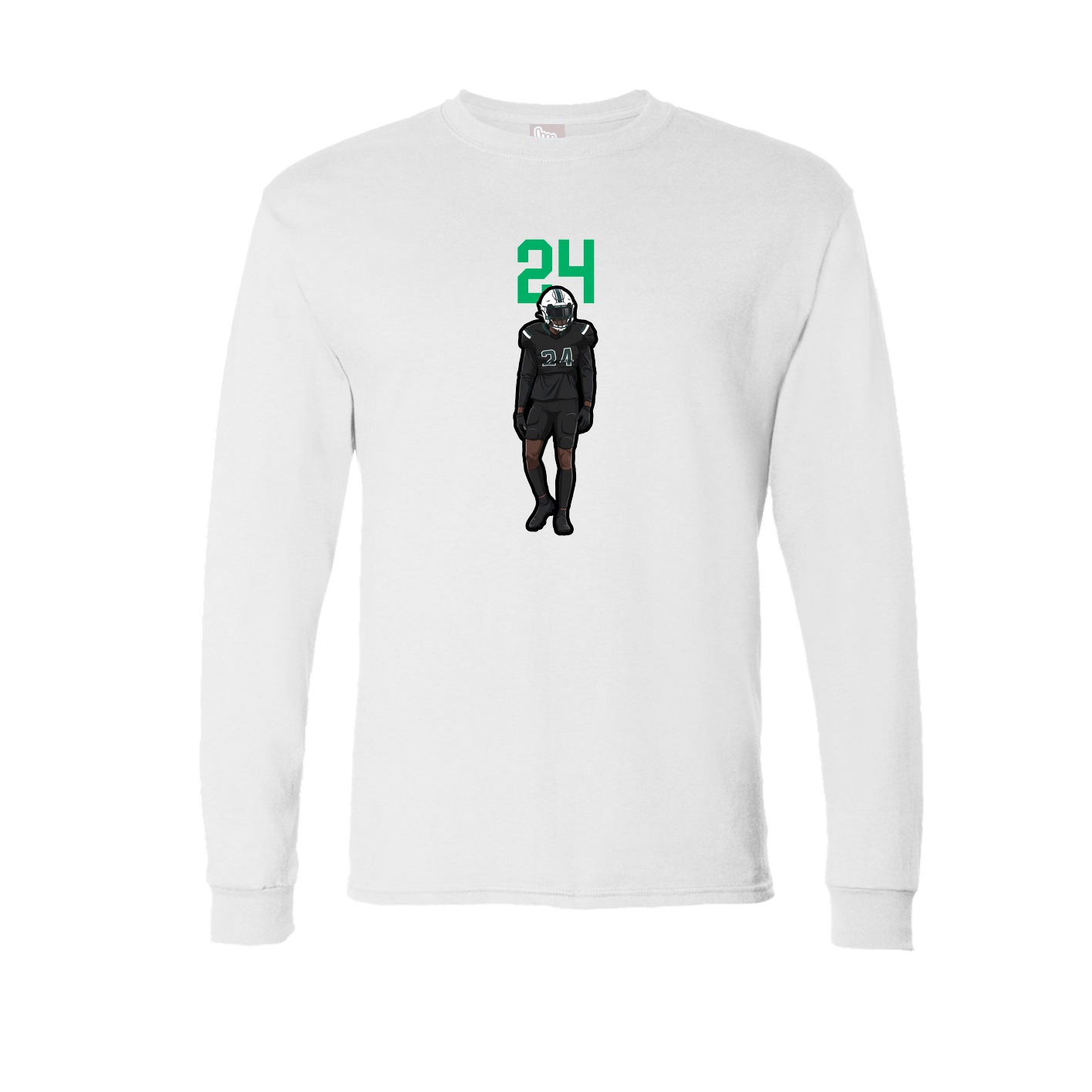 Long Sleeve Tee — Number Top in White