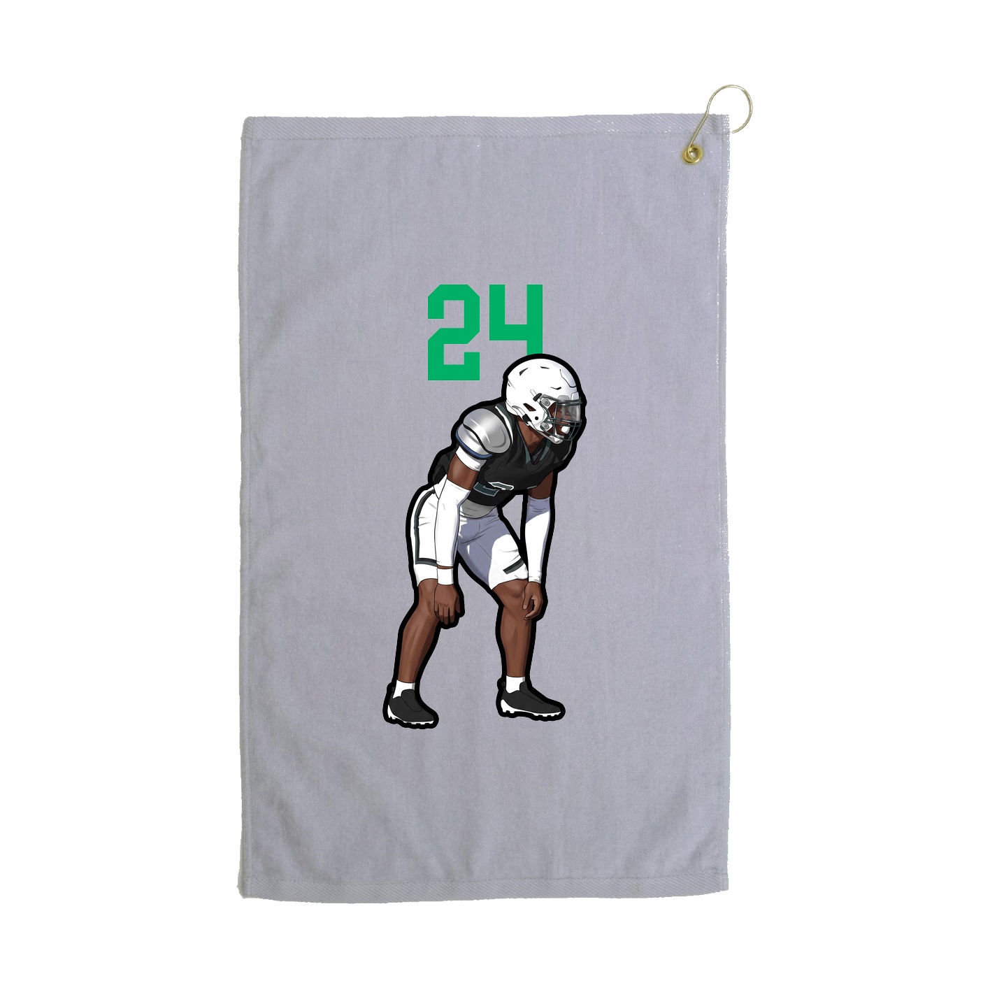 Golf Towel — Number Top in Grey