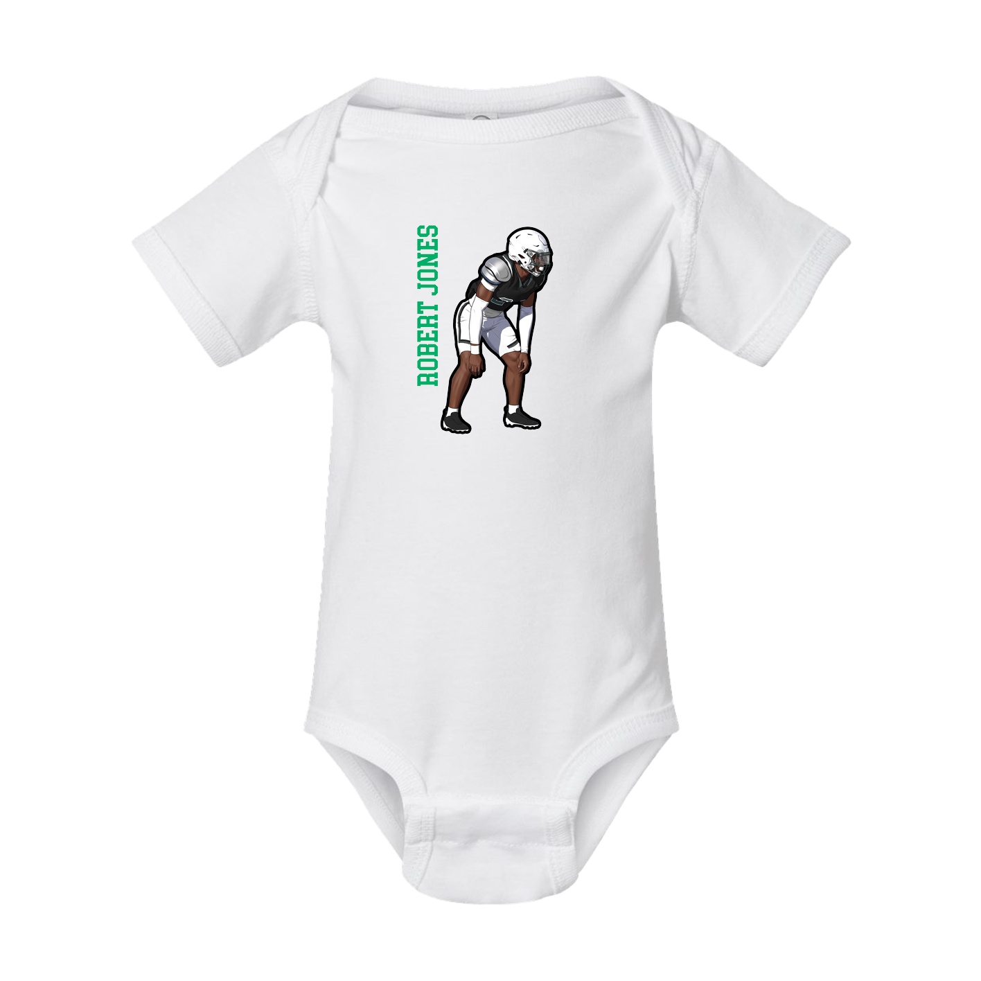 Baby Onesie — Name Vertical in White