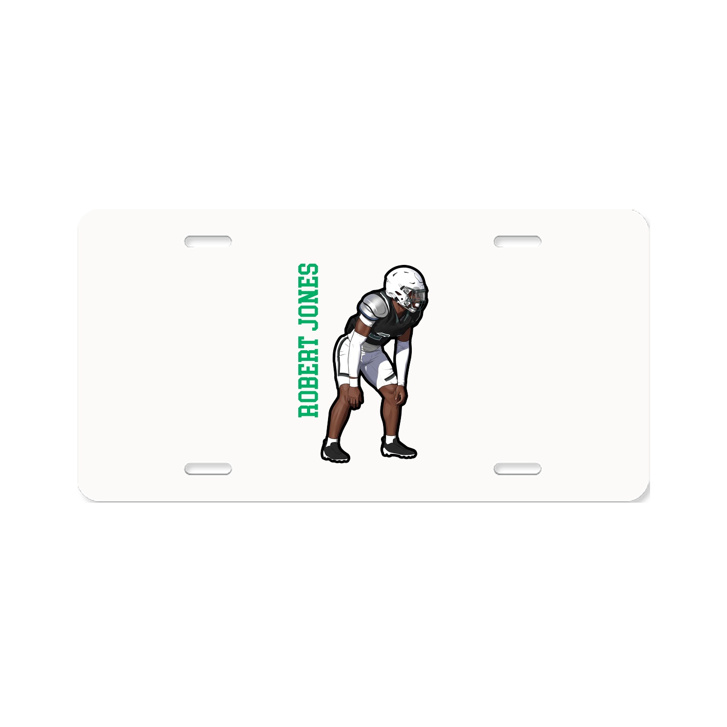 License Plate — Name Vertical in Classic