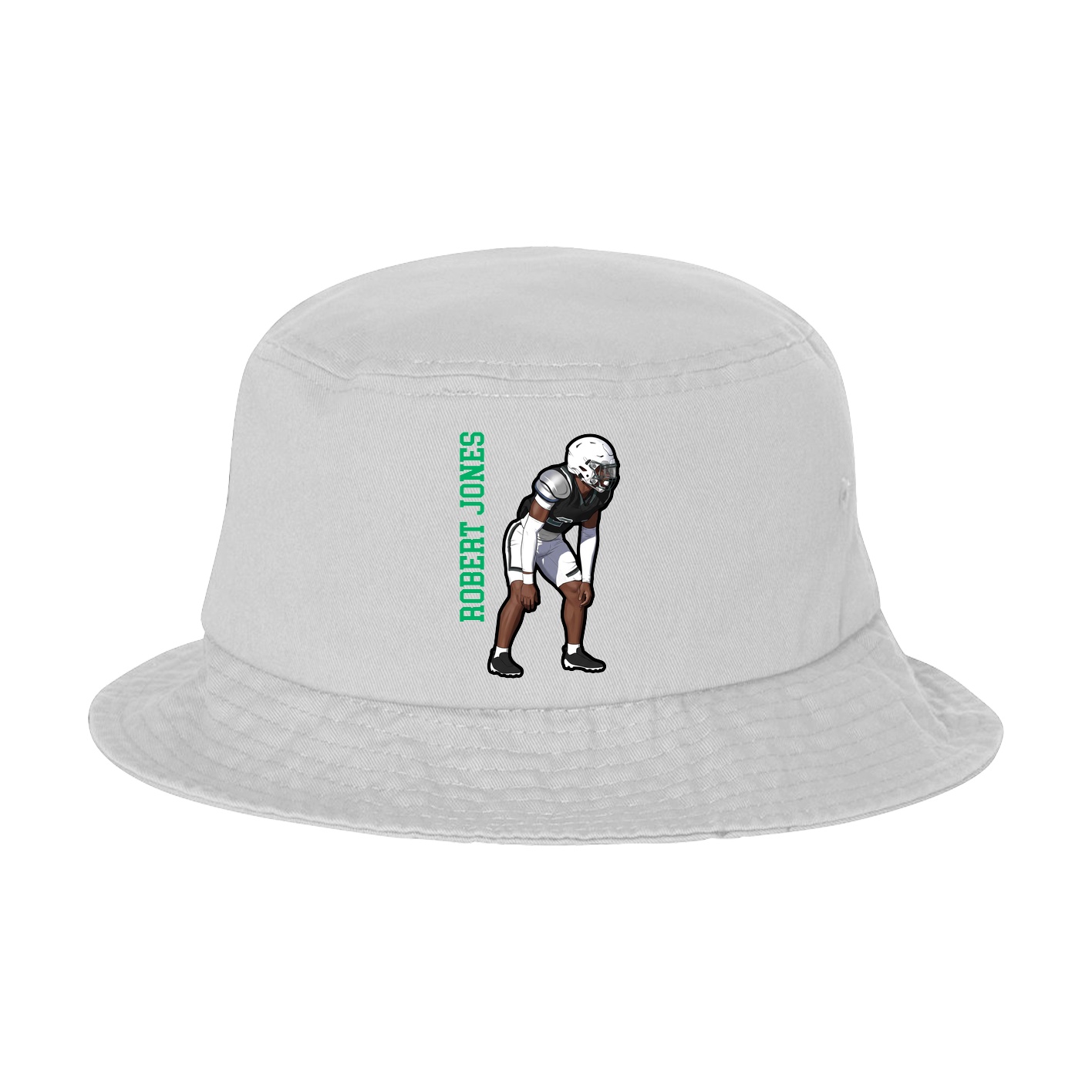 Bucket Cap — Name Vertical in White