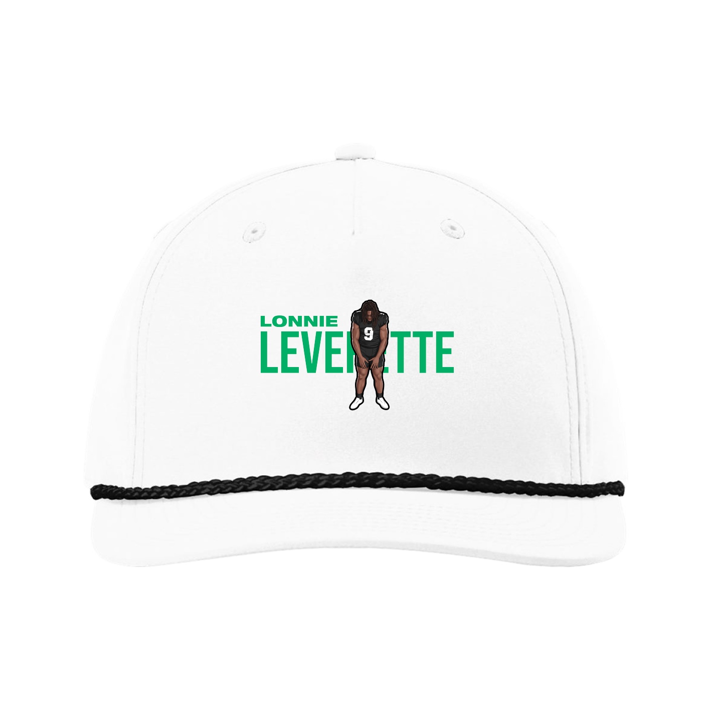 Five-Panel Classic Rope Cap — Player Name in White