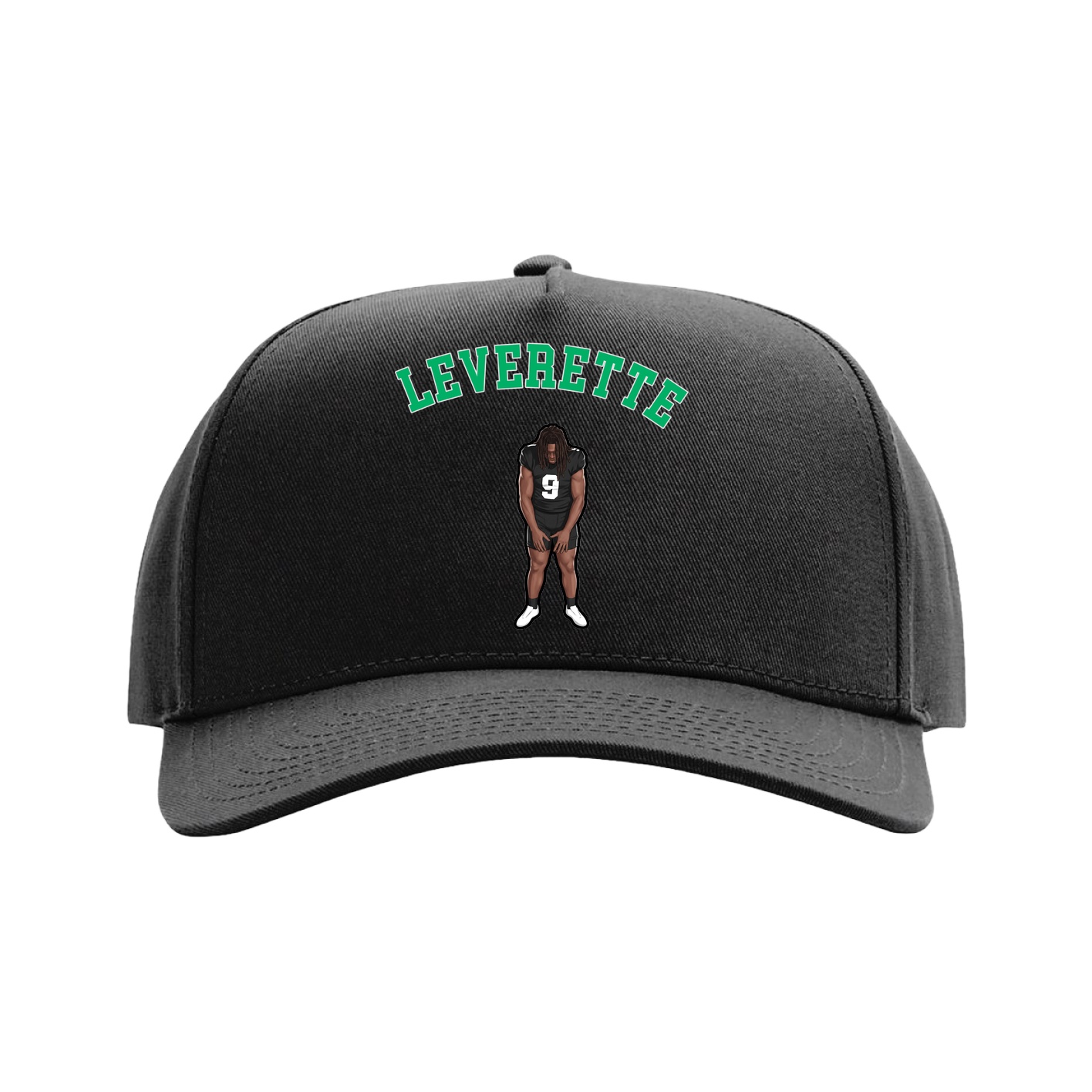 Full Fabric Five-Panel Champ Cap — Shirsey Arch in Black