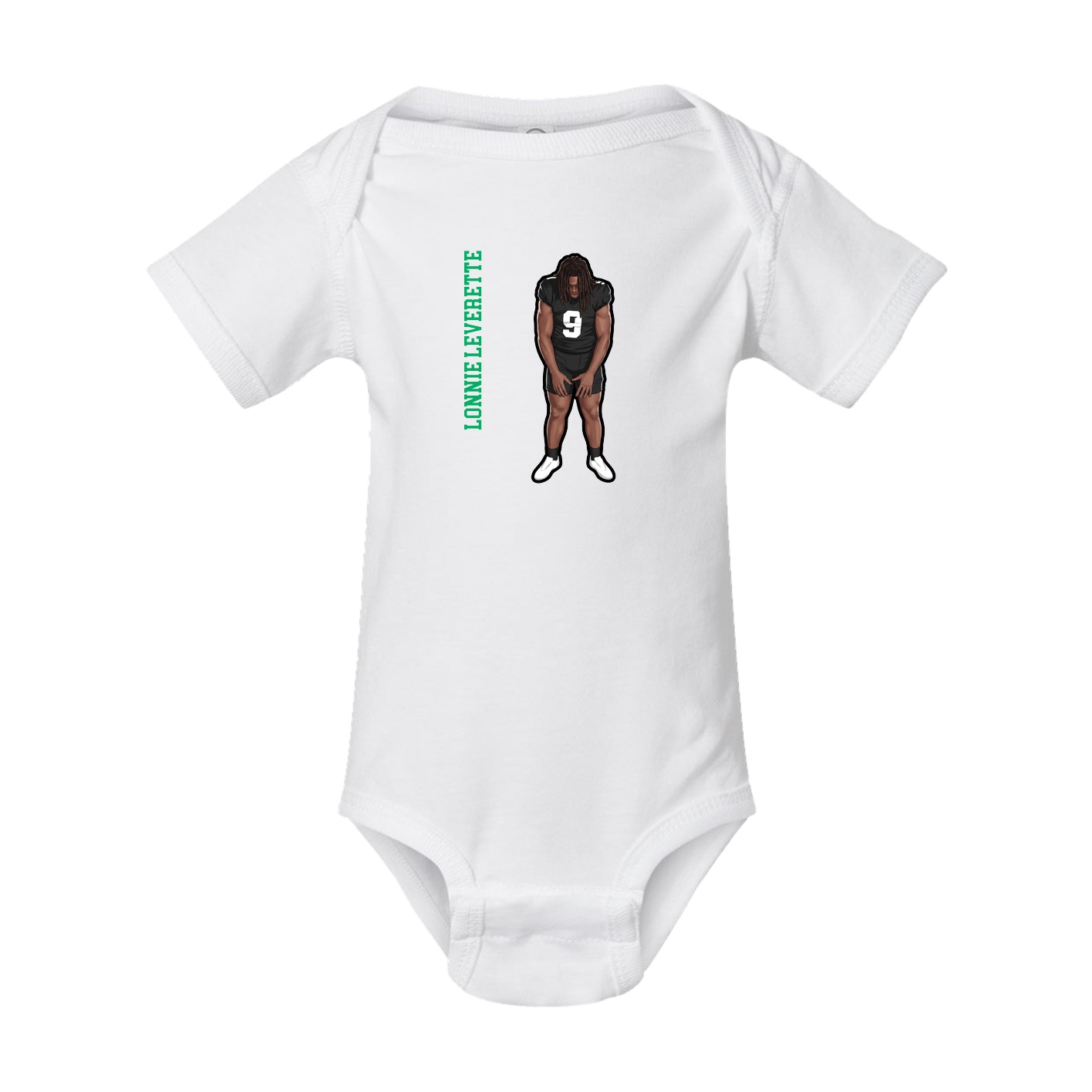 Baby Onesie — Name Vertical in White