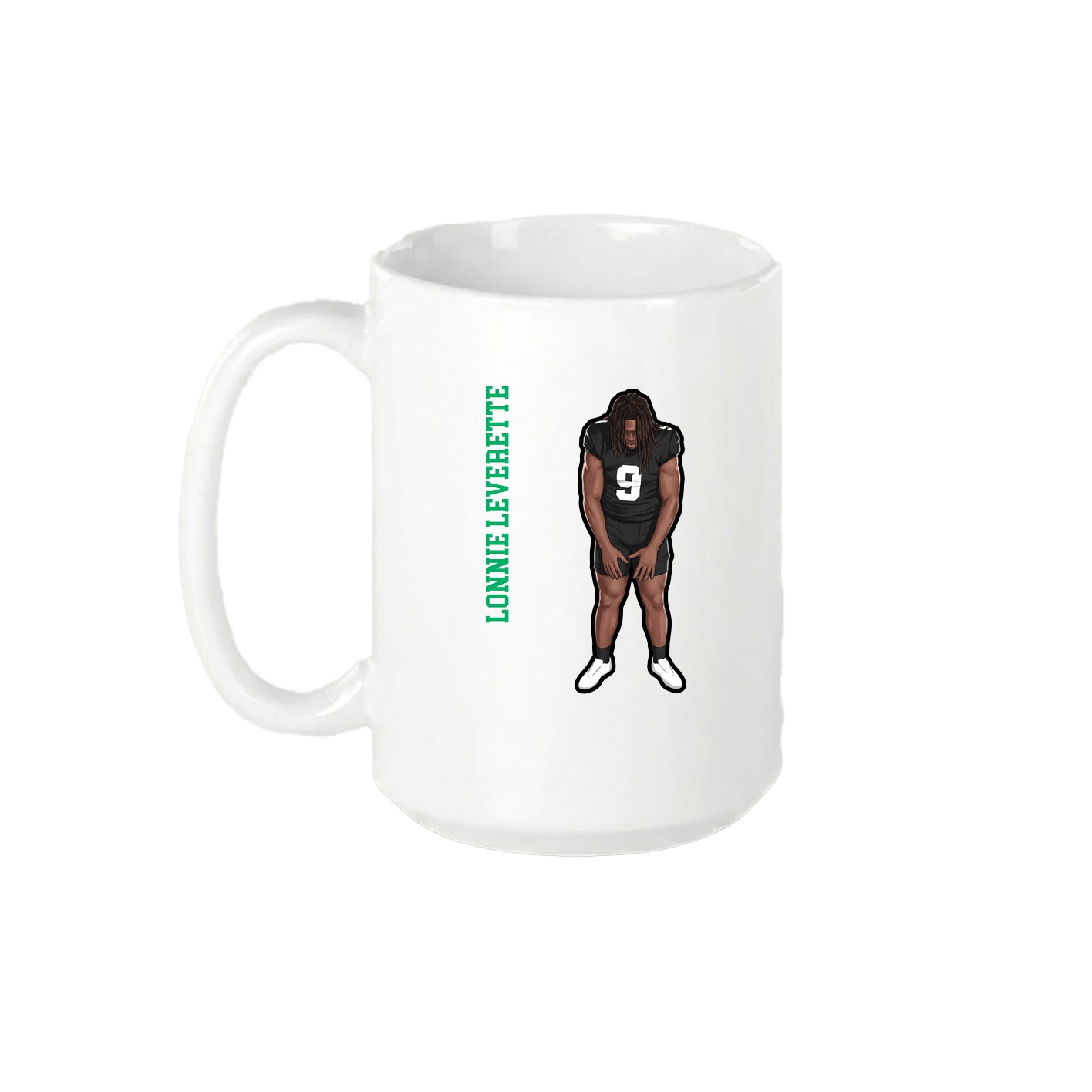 15oz Coffee Mug — Name Vertical in White