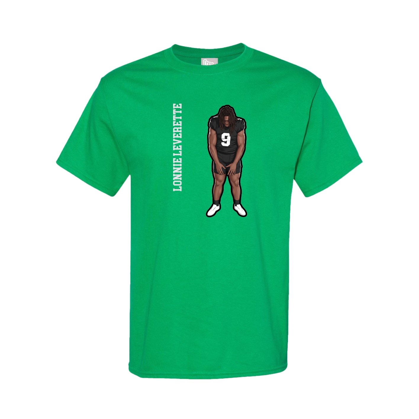 Tee — Name Vertical in Green