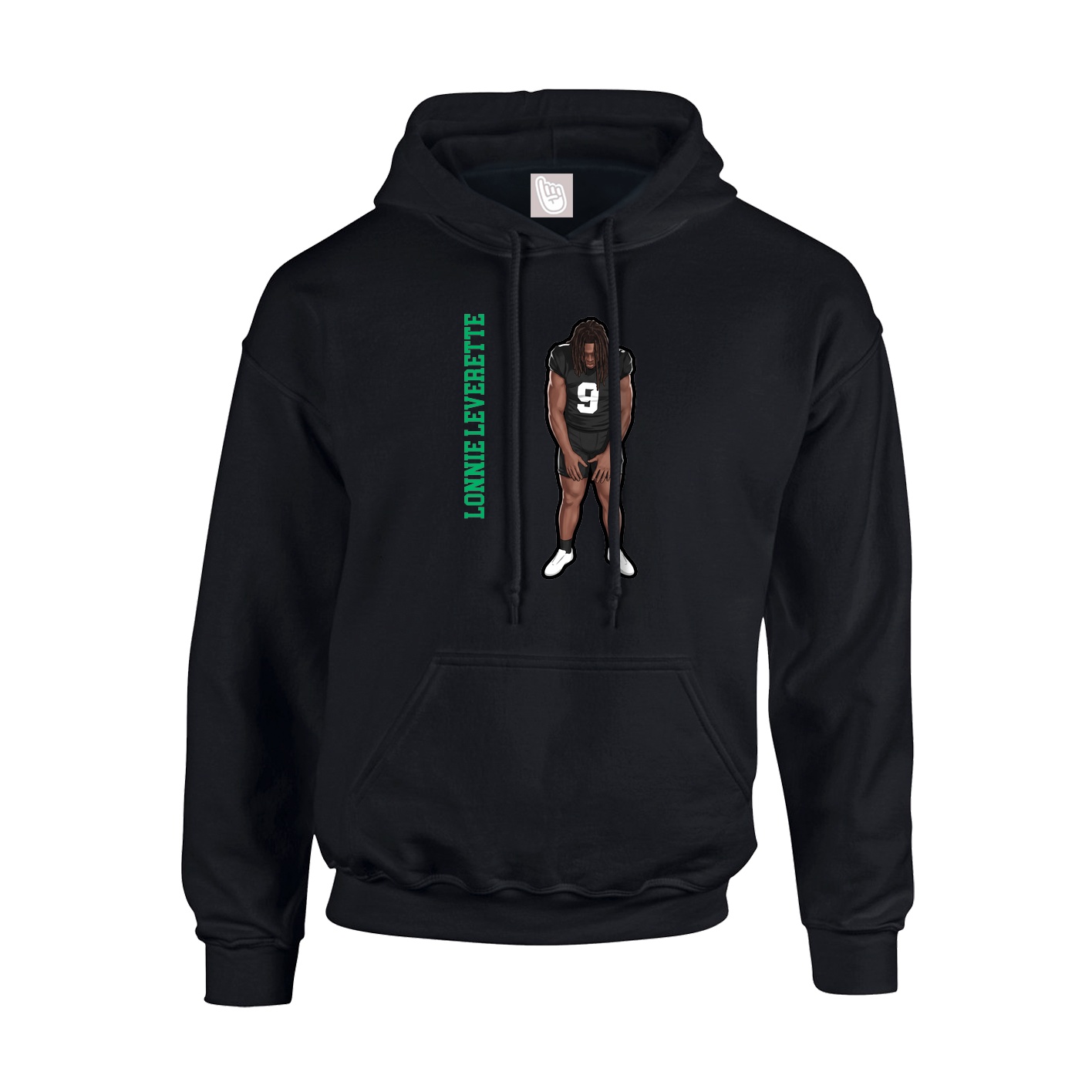 Youth Hoodie — Name Vertical in Black