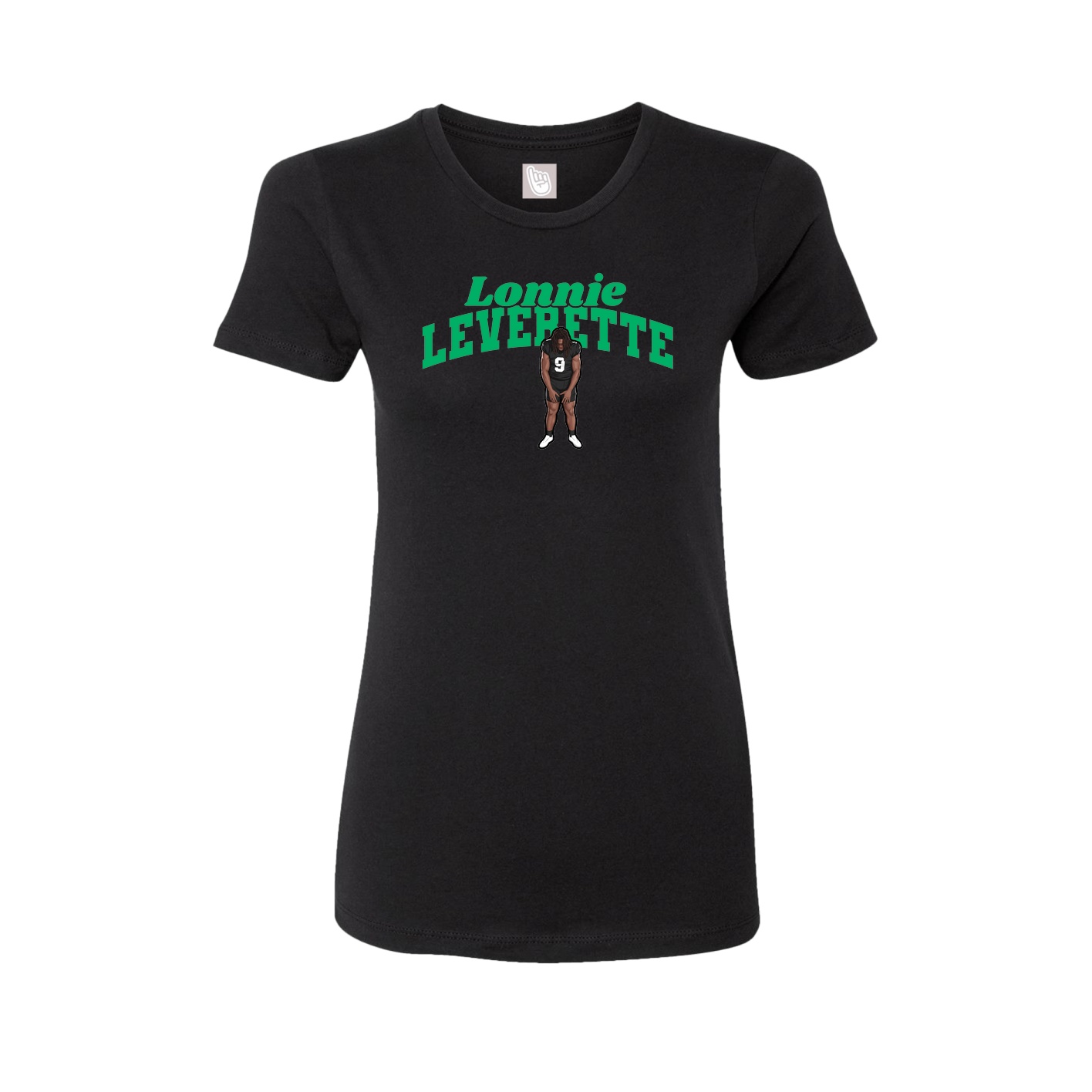 Fitted Women's Tee — Signature Arch in Black