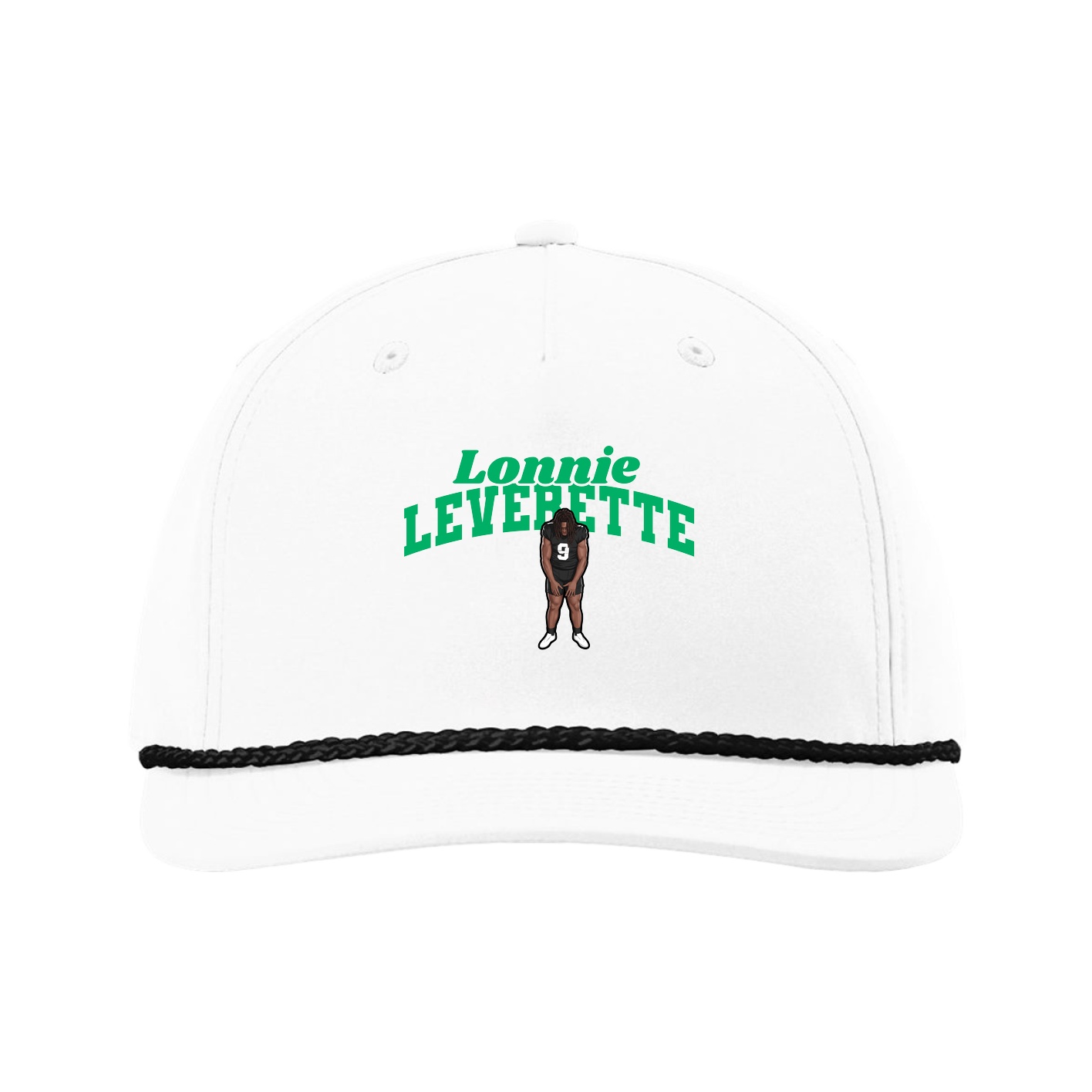 Five-Panel Classic Rope Cap — Signature Arch in White