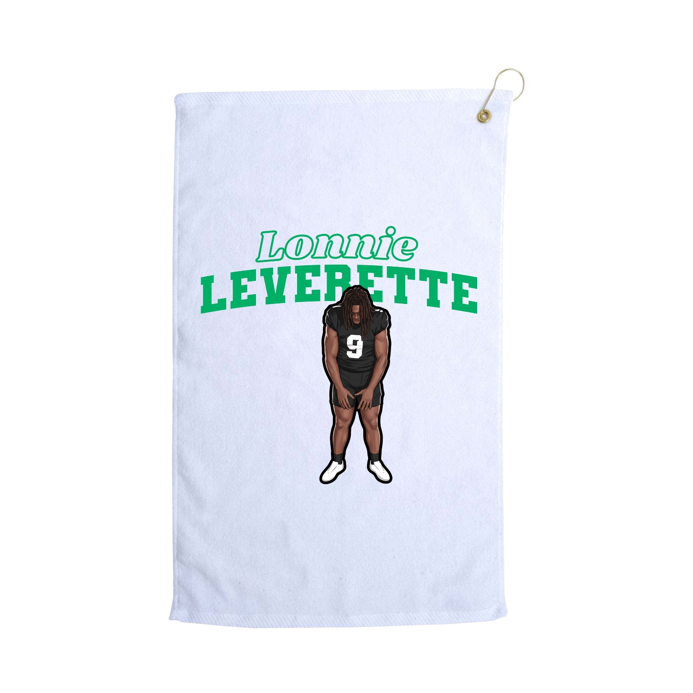 Golf Towel — Name Arch in White