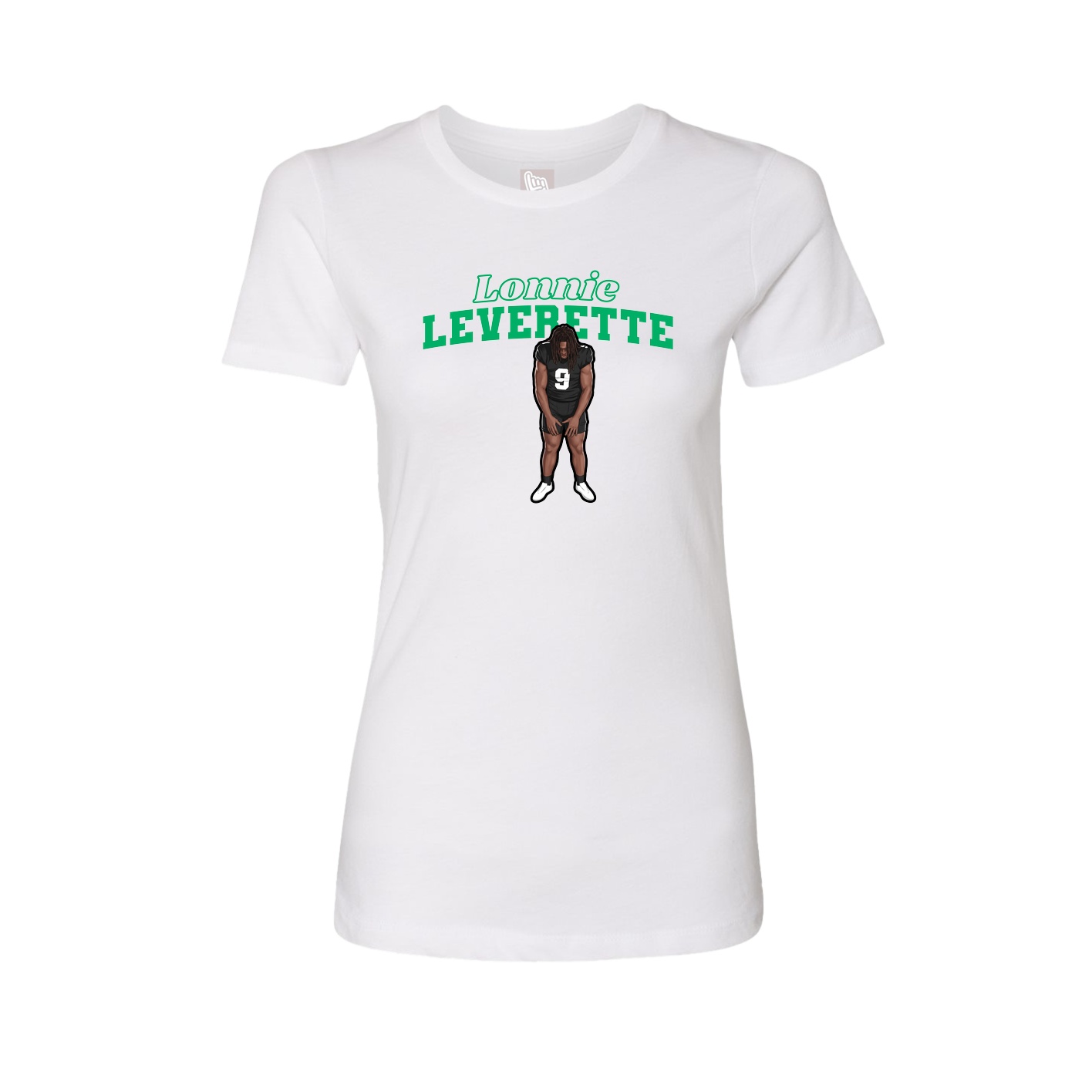 Fitted Women's Tee — Name Arch in White