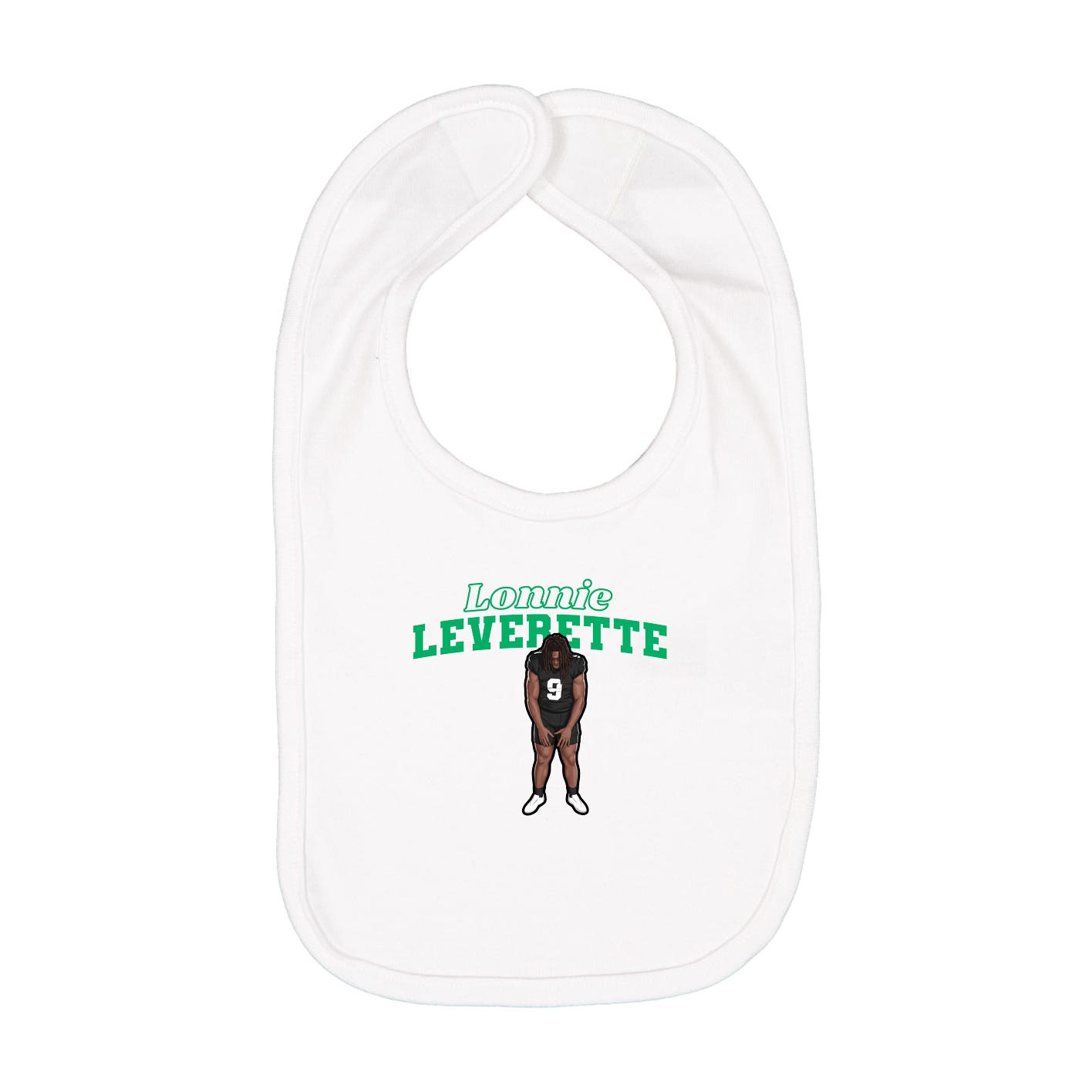 Infant Bib — Name Arch in White
