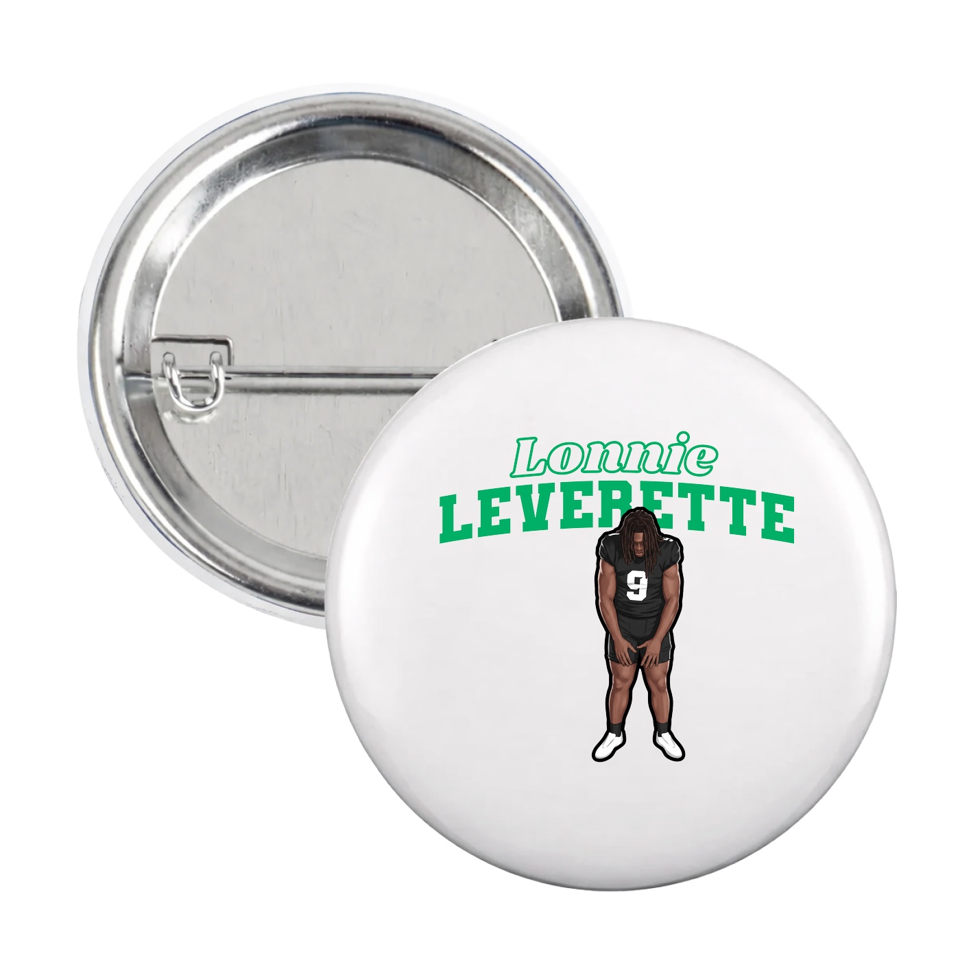 Game Day Button — Name Arch in White