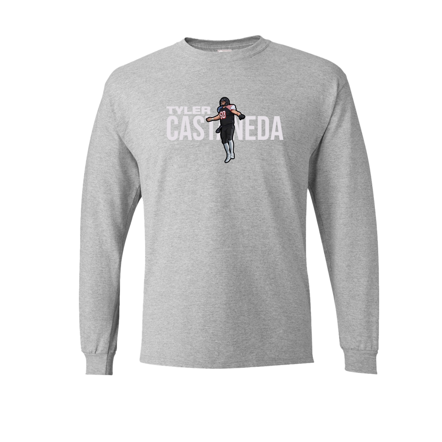 Long Sleeve Tee — Player Name in Grey