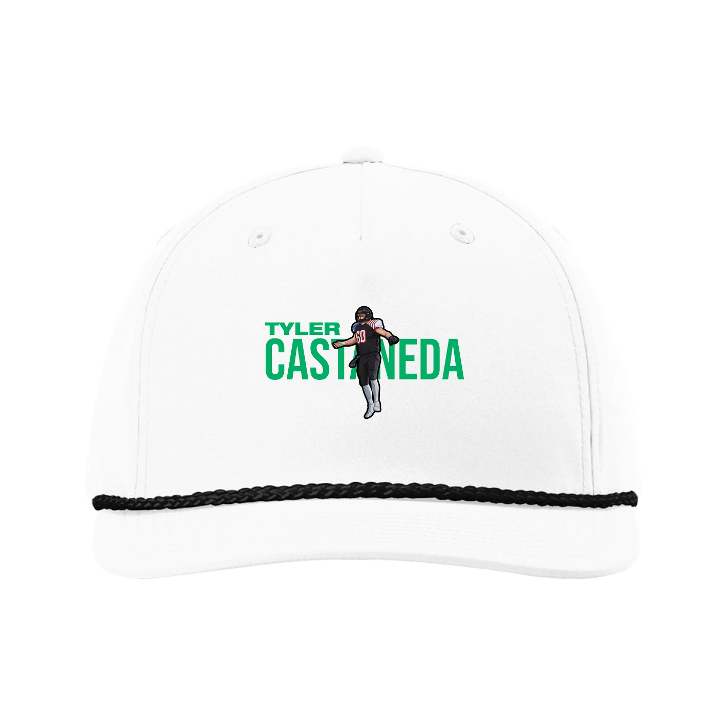 Five-Panel Classic Rope Cap — Player Name in White
