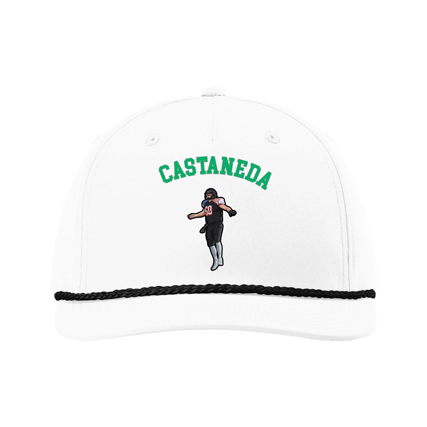 Five-Panel Classic Rope Cap — Shirsey Arch in White