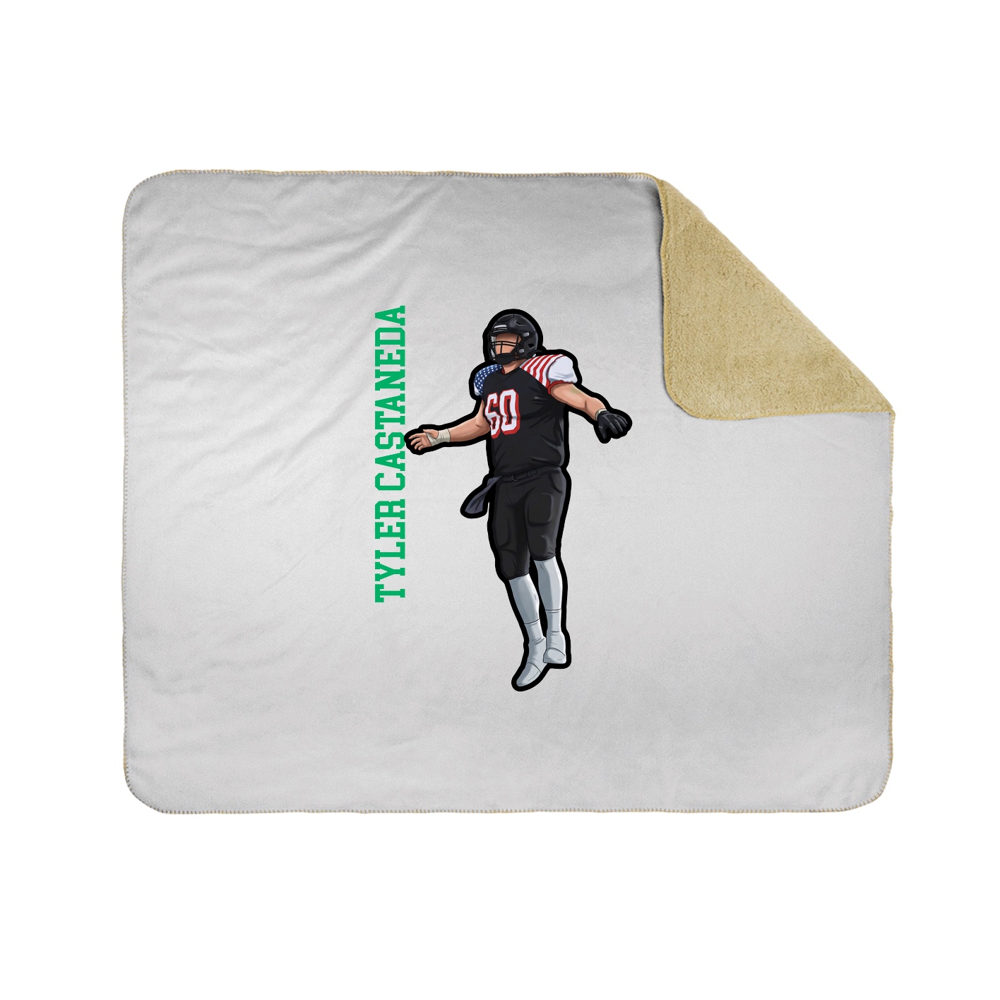 Throw Blanket — Name Vertical in White
