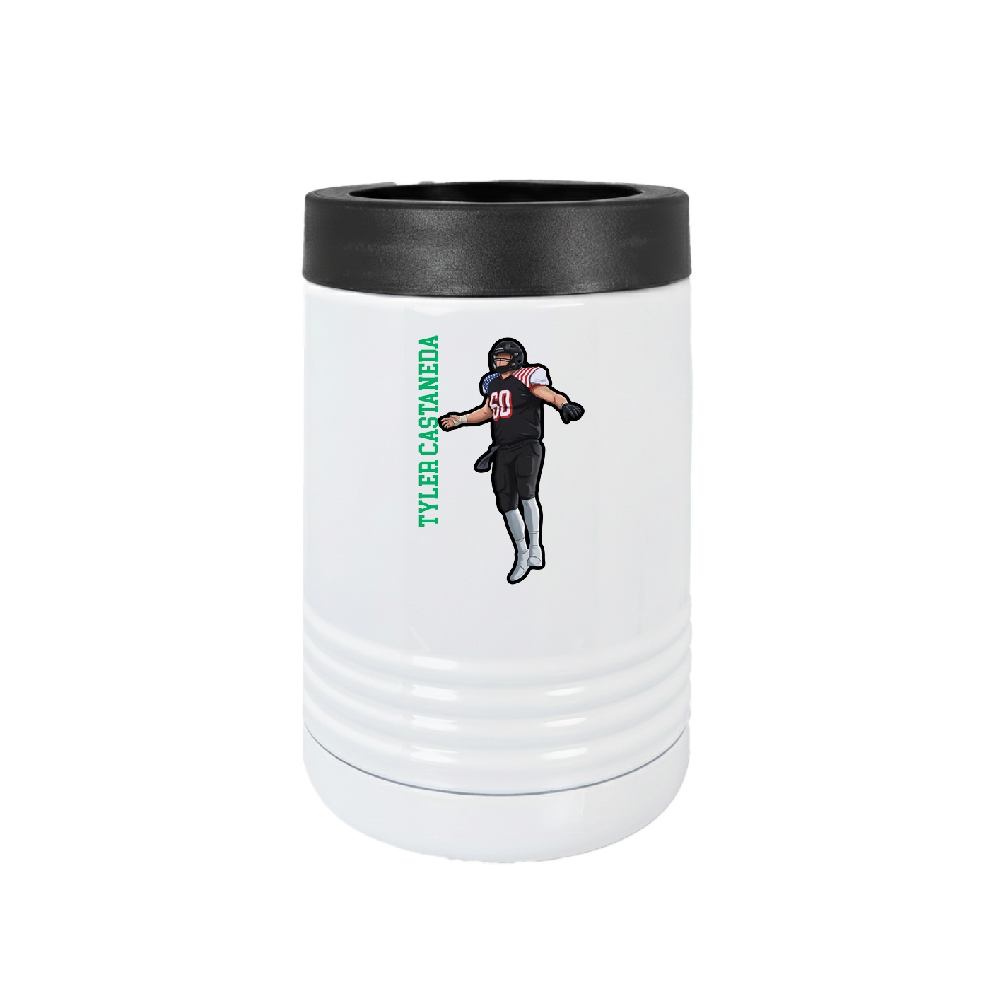 Beverage Holder — Name Vertical in White