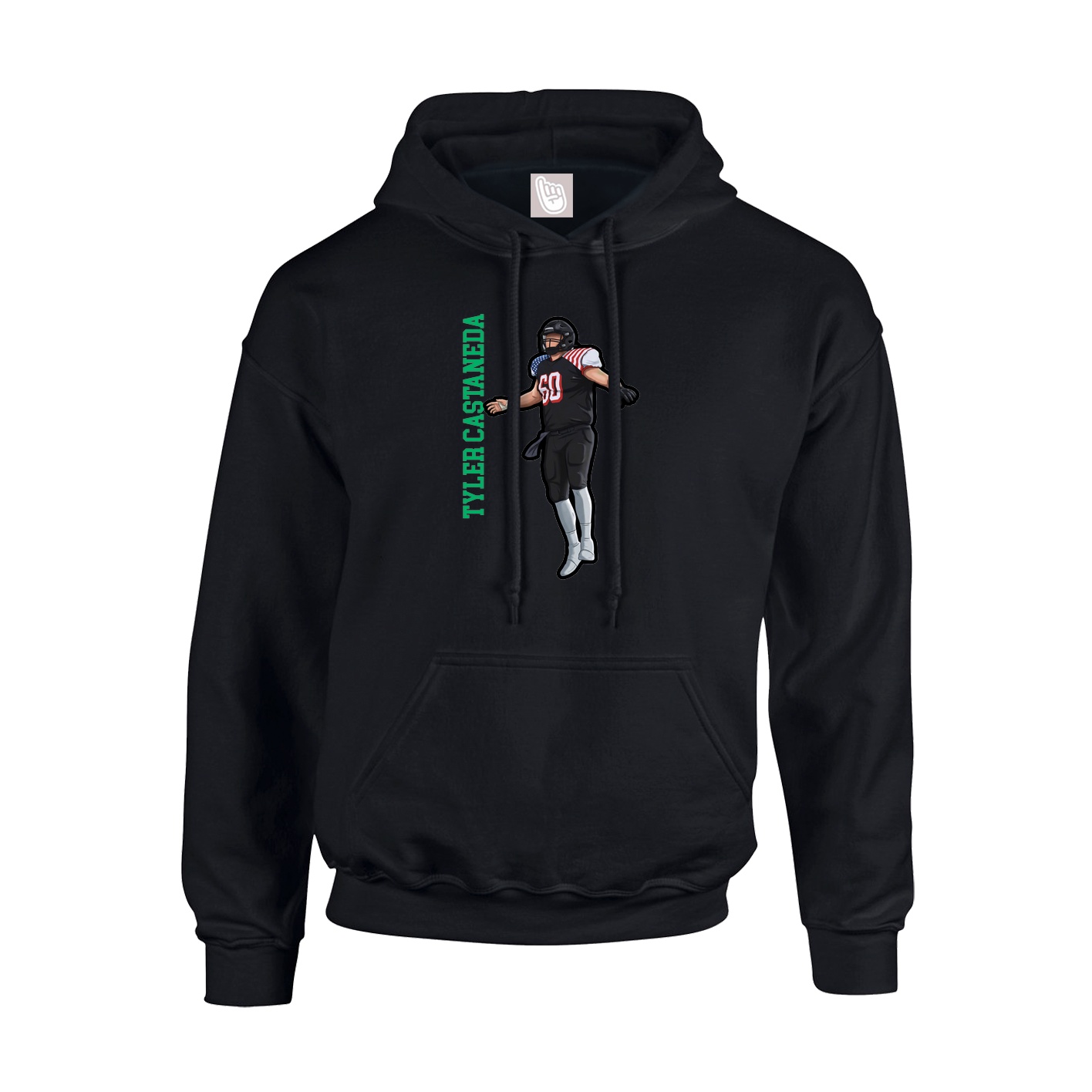 Hoodie — Name Vertical in Black