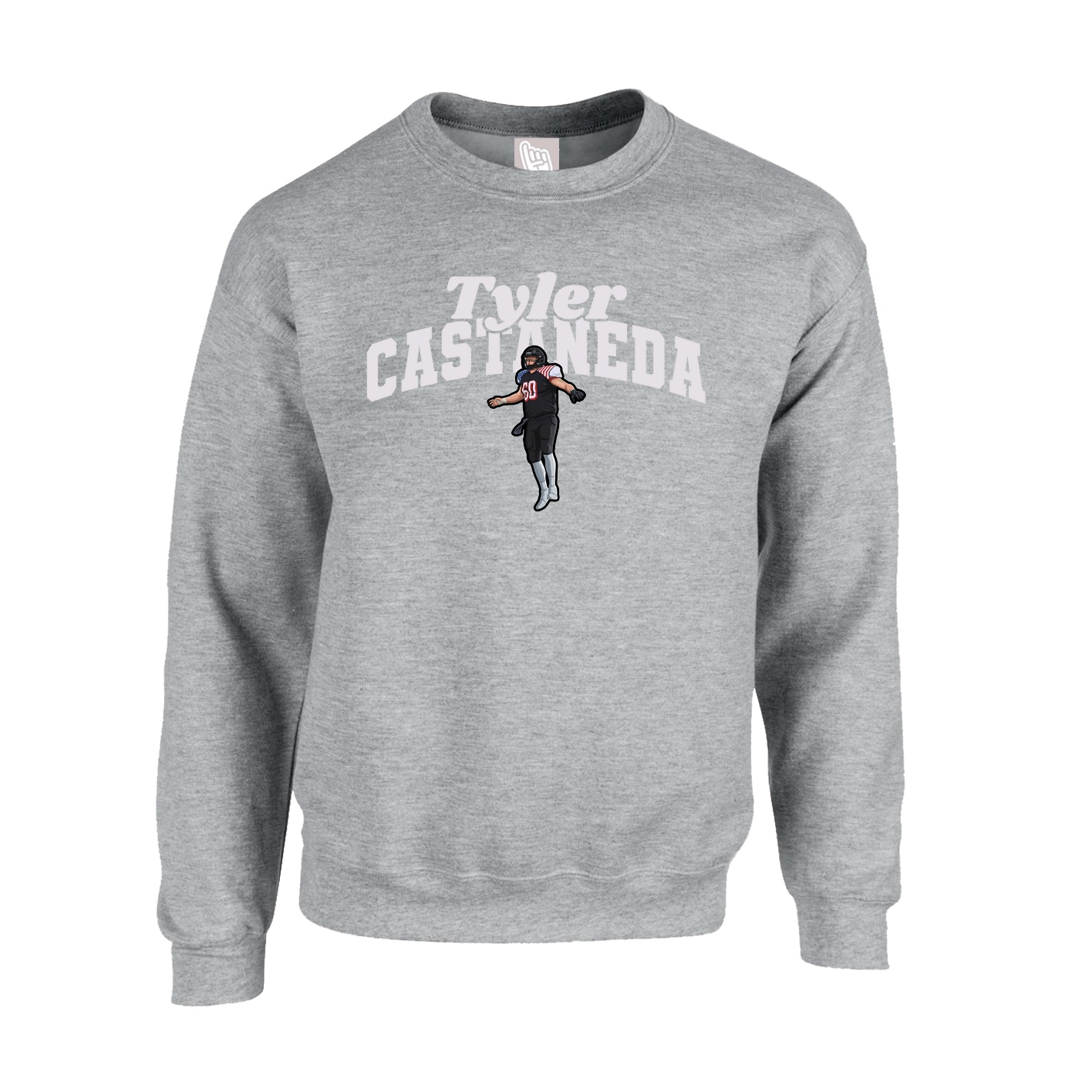 Fleece Crew — Signature Arch in Grey