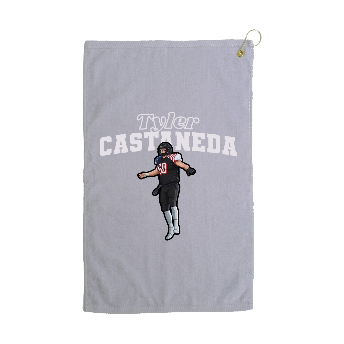 Golf Towel — Name Arch in Grey