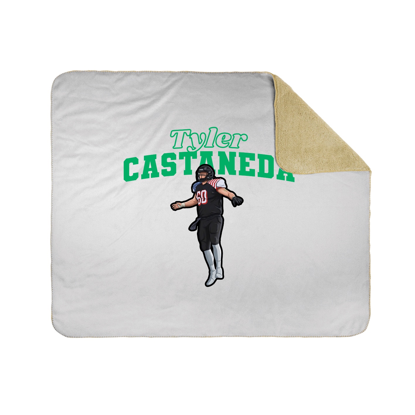 Throw Blanket — Name Arch in White