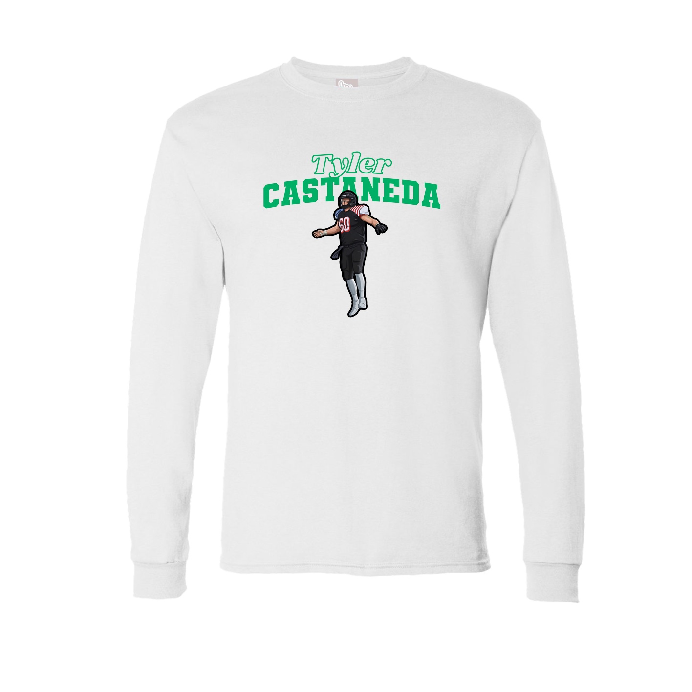 Long Sleeve Tee — Name Arch in White