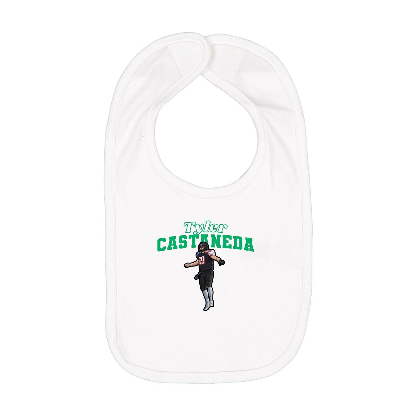 Infant Bib — Name Arch in White