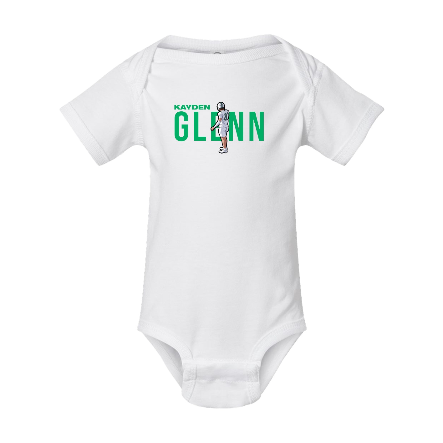 Baby Onesie — Player Name in White