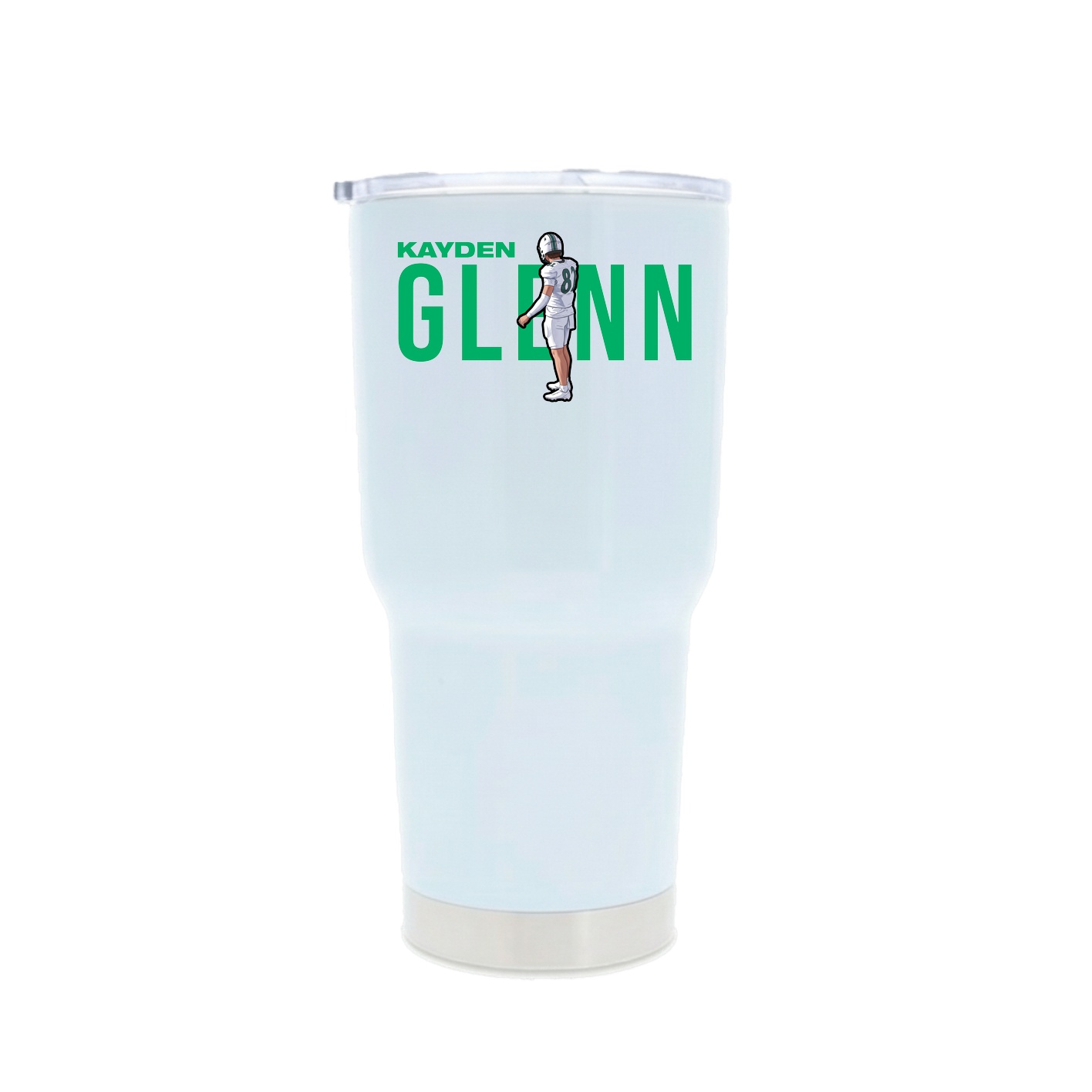 30oz Stainless Steel Tumbler — Player Name in White