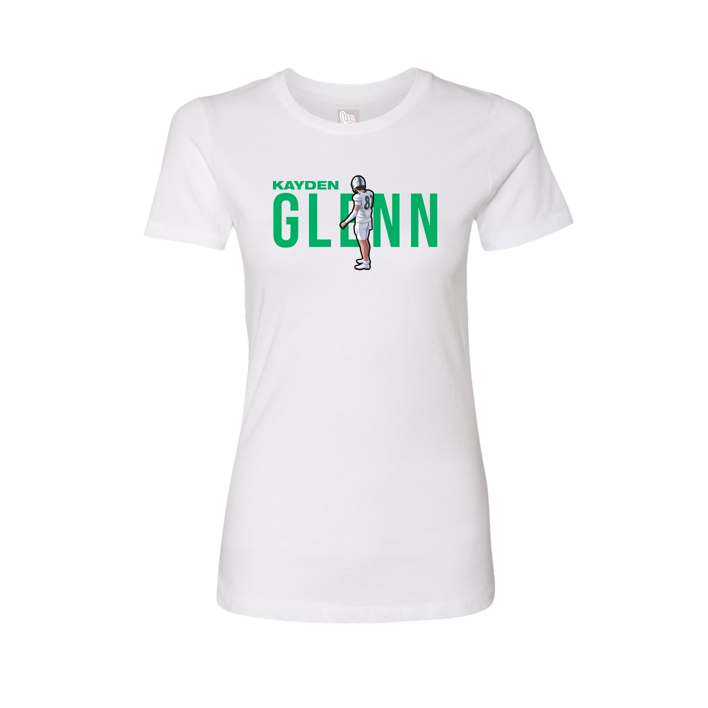 Fitted Women's Tee — Player Name in White