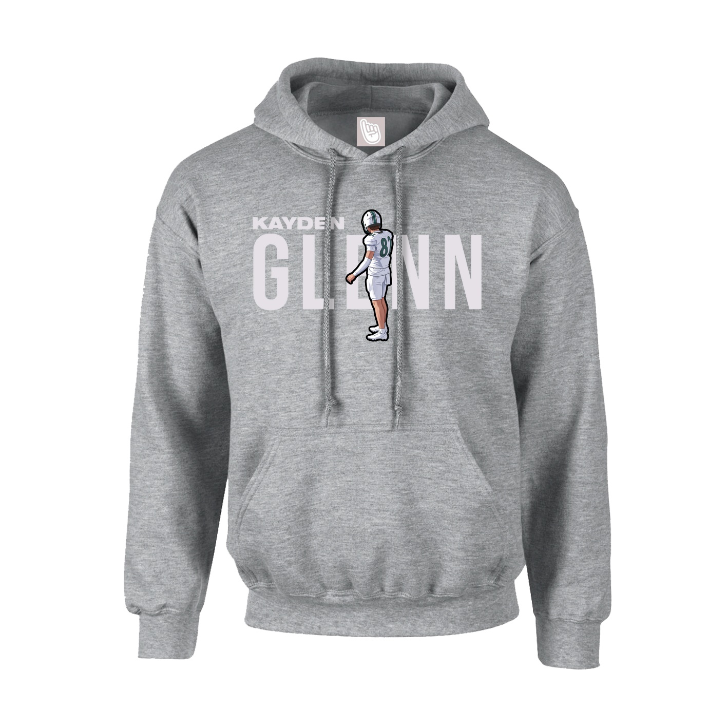 Hoodie — Player Name in Grey