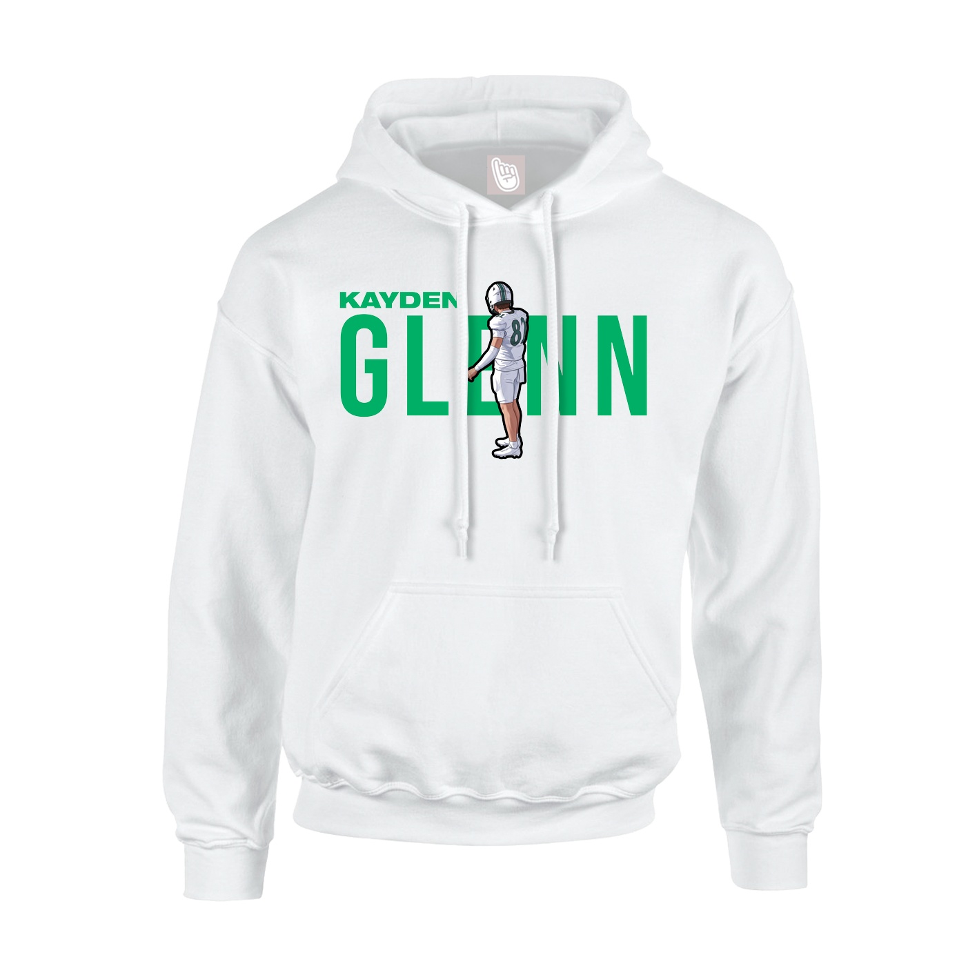 Youth Hoodie — Player Name in White