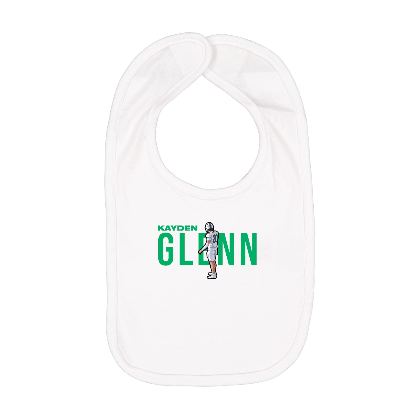Infant Bib — Player Name in White