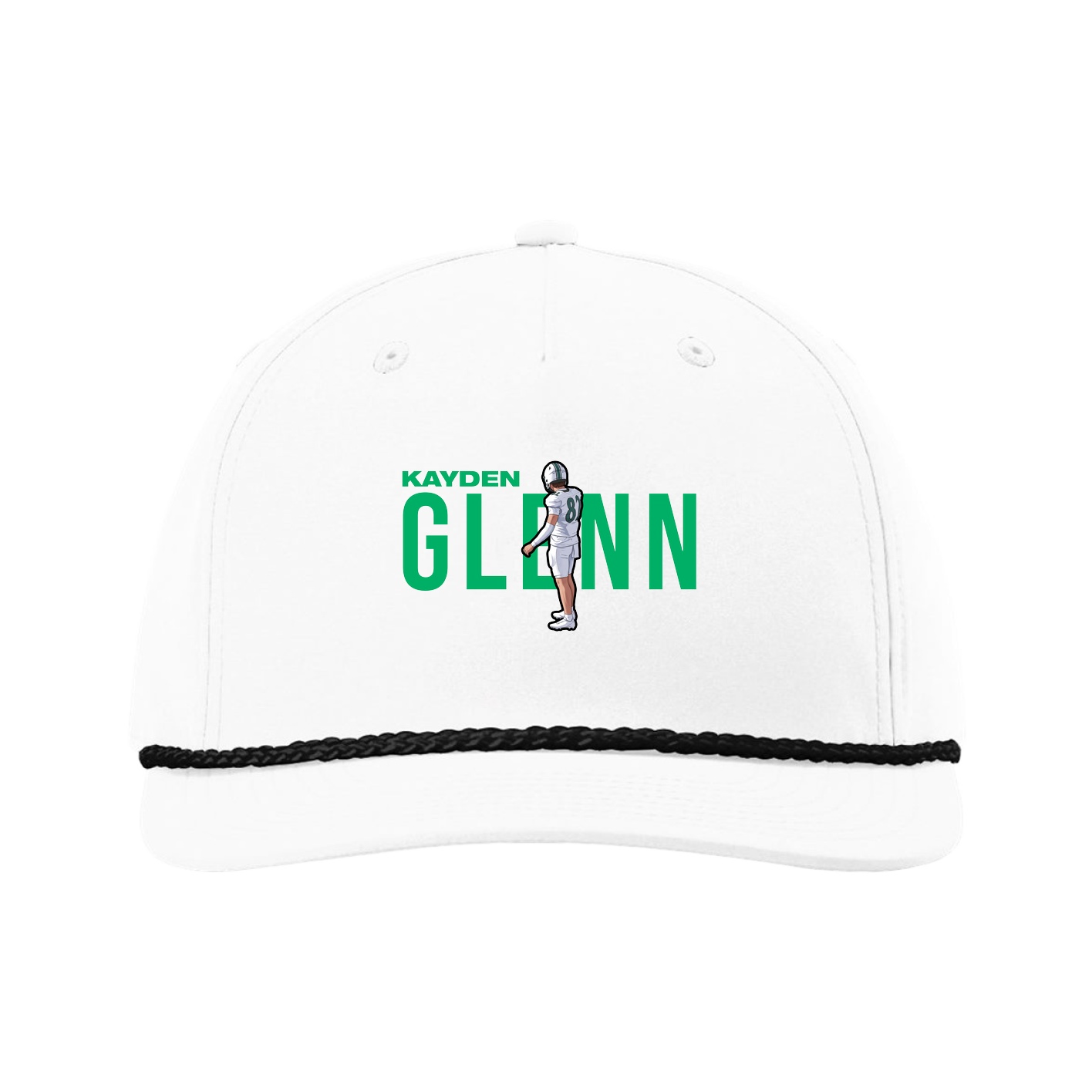 Five-Panel Classic Rope Cap — Player Name in White